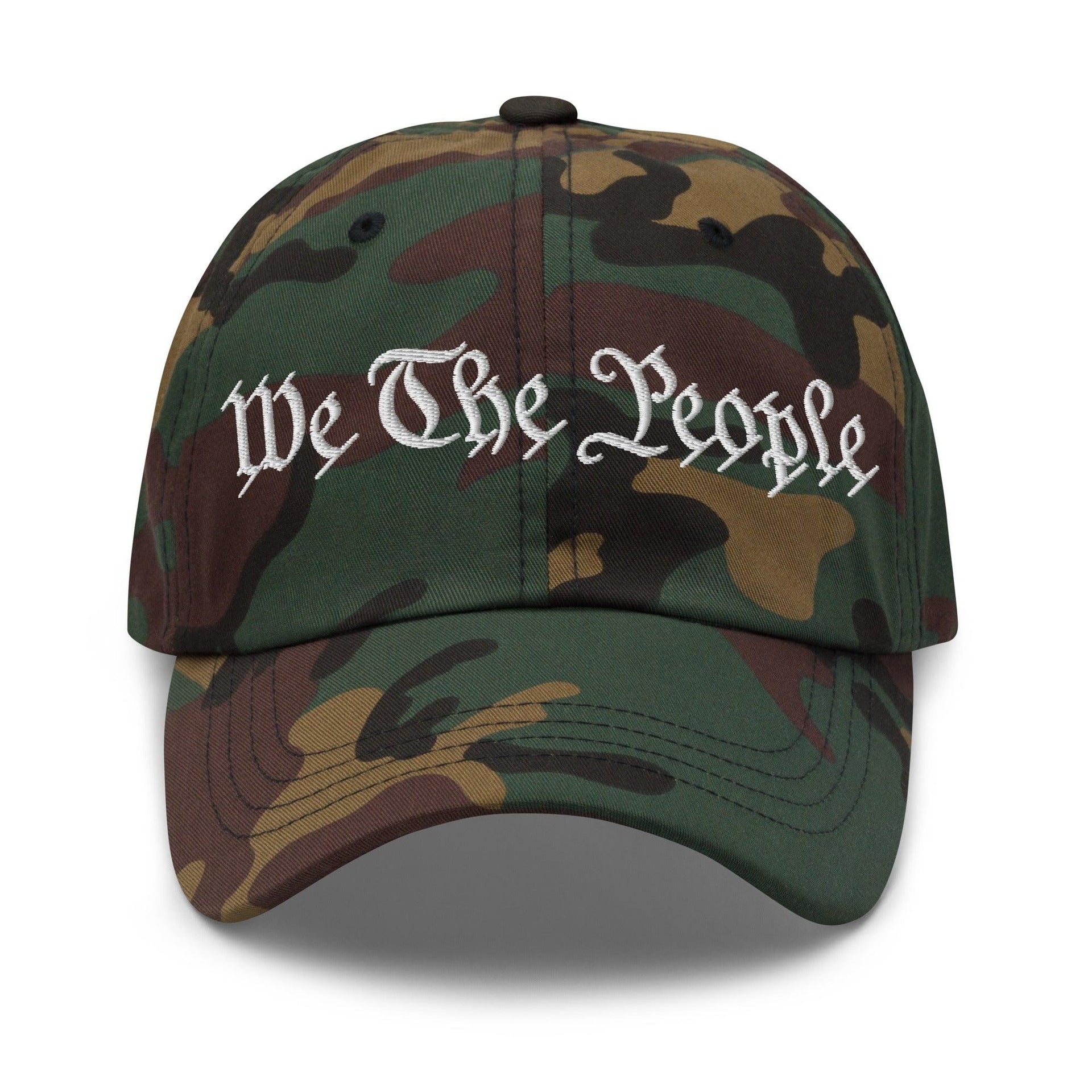 We The People Embroidered Dad Hat Green Camo Capital Crowns Conservative Dad Hats