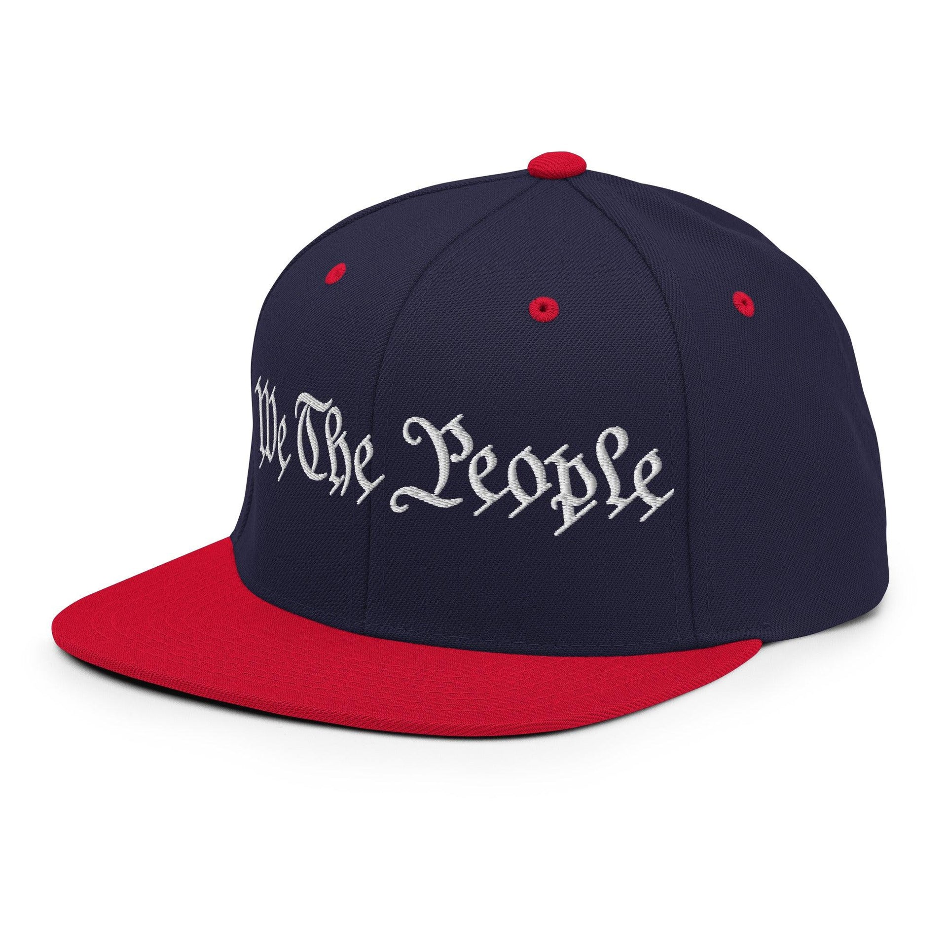 We The People Embroidered Flat Bill Brim Snapback Hat Capital Crowns Conservative Snapback Hats