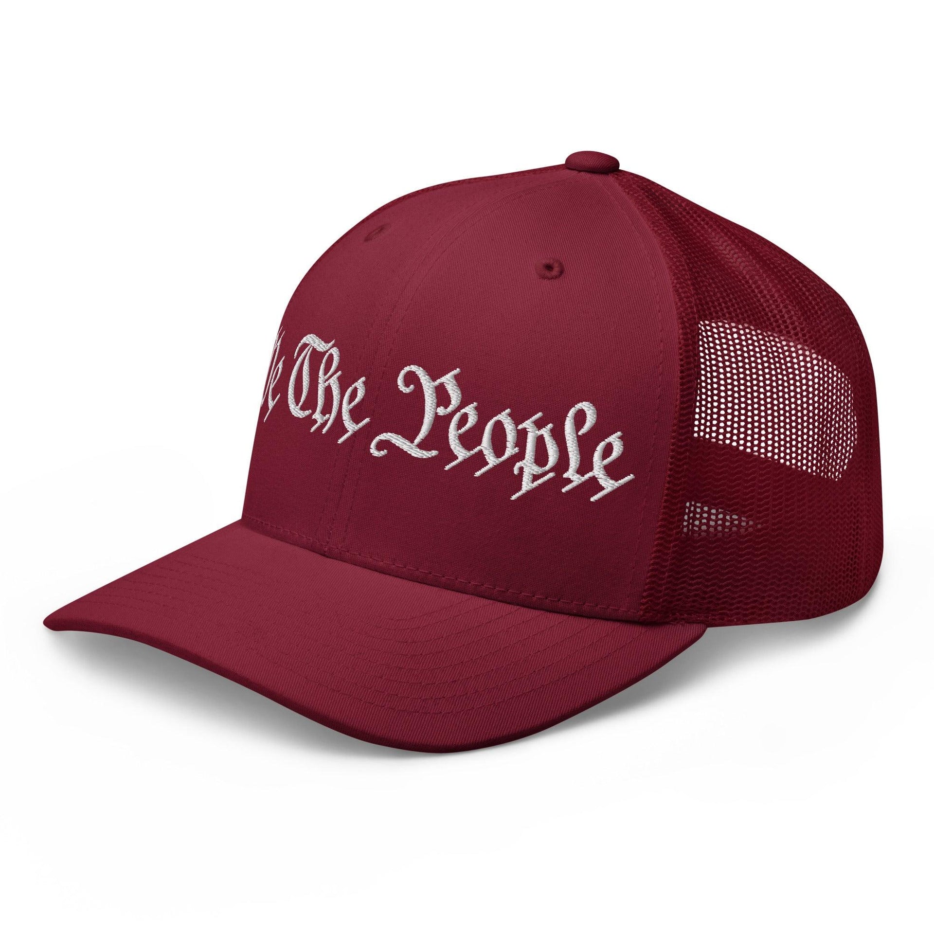 We The People Embroidered Mesh Trucker Hat Capital Crowns Conservative Trucker Hats