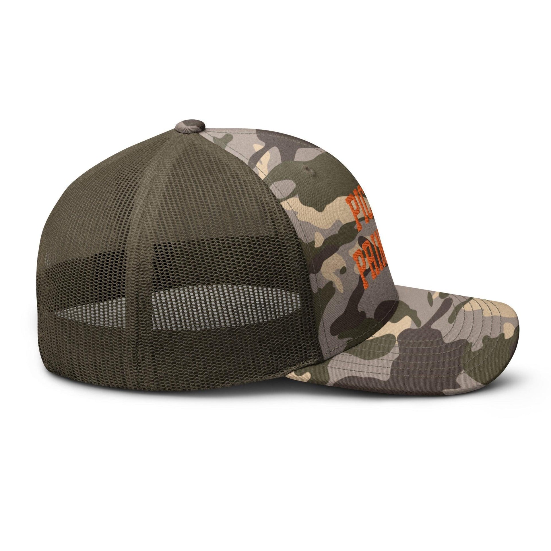 Pickle Princess Camo Trucker Hat Orange Capital Crowns Funny Orange Camo Trucker Hats