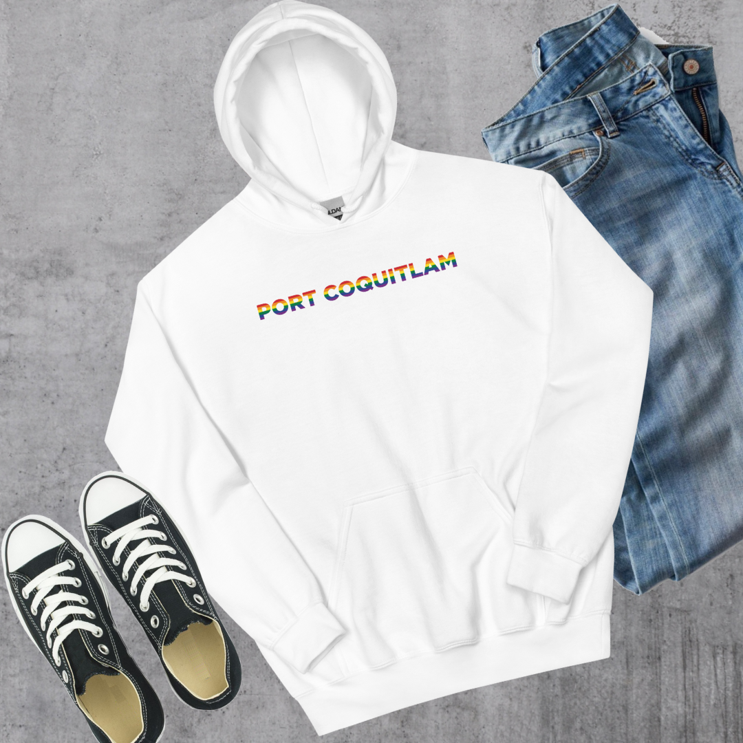 Port Coquitlam Pride Hoodie White Canadian City Apparel