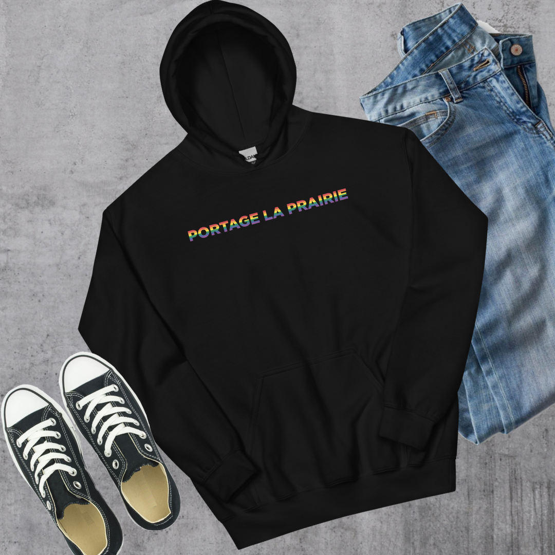 Portage la Prairie Pride Hoodie Black Canadian City Apparel