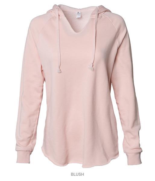 PRM2500 - Women's California Wave Wash Hooded Pullover Blush BASIC FLEECE CALI WAVE WASH COTTON / POLYESTER hoodie INDEPENDENT PREMIUM PRM25 PRM2500 PULLOVERS REGULAR WOMEN