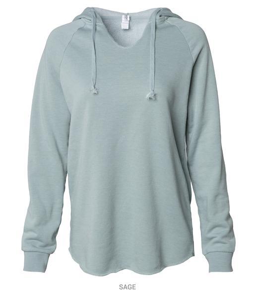 PRM2500 - Women's California Wave Wash Hooded Pullover Sage BASIC FLEECE CALI WAVE WASH COTTON / POLYESTER hoodie INDEPENDENT PREMIUM PRM25 PRM2500 PULLOVERS REGULAR WOMEN