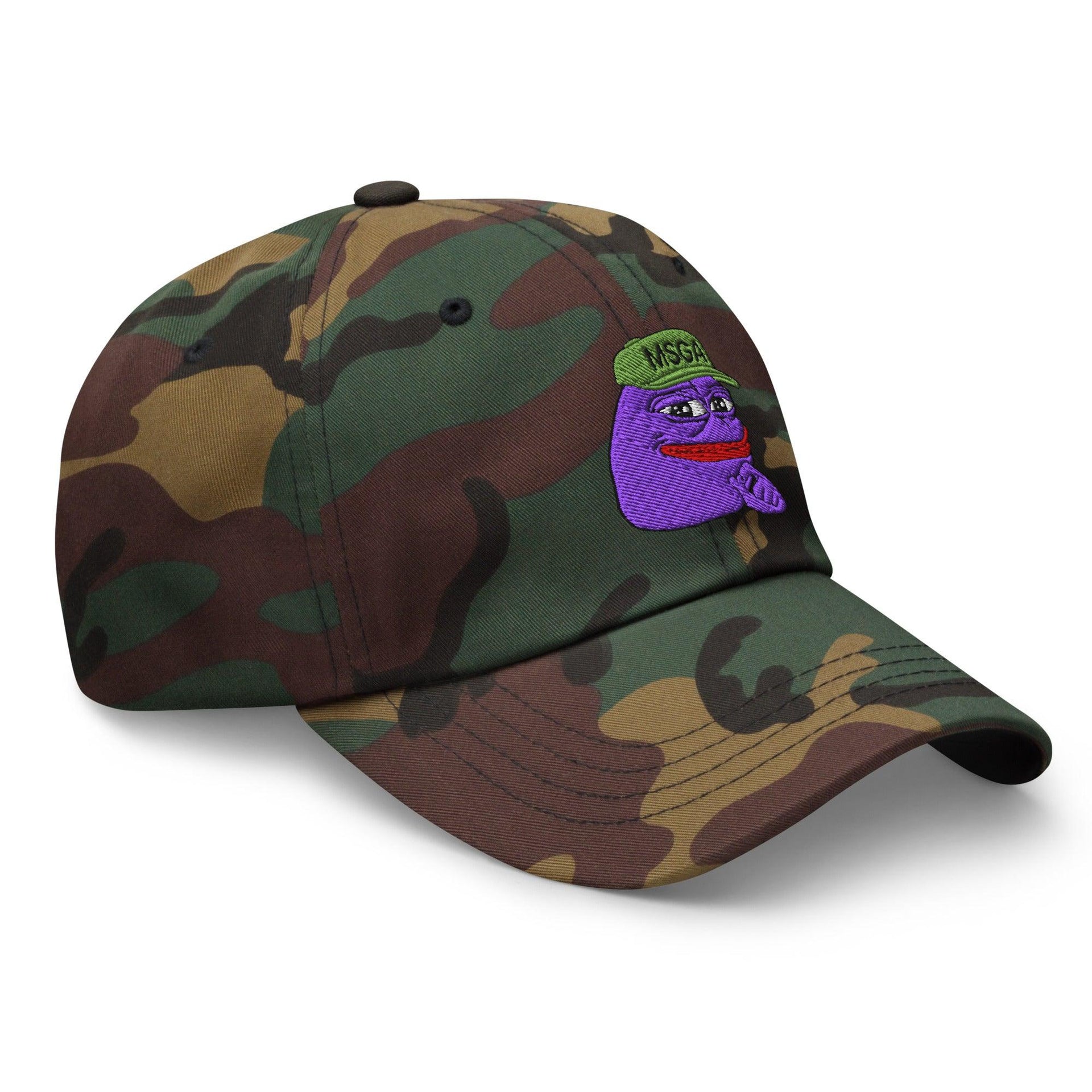 $PURPE Purple Pepe Embroidered Dad Hat Capital Crowns Crypto Dad Hats Funny hat