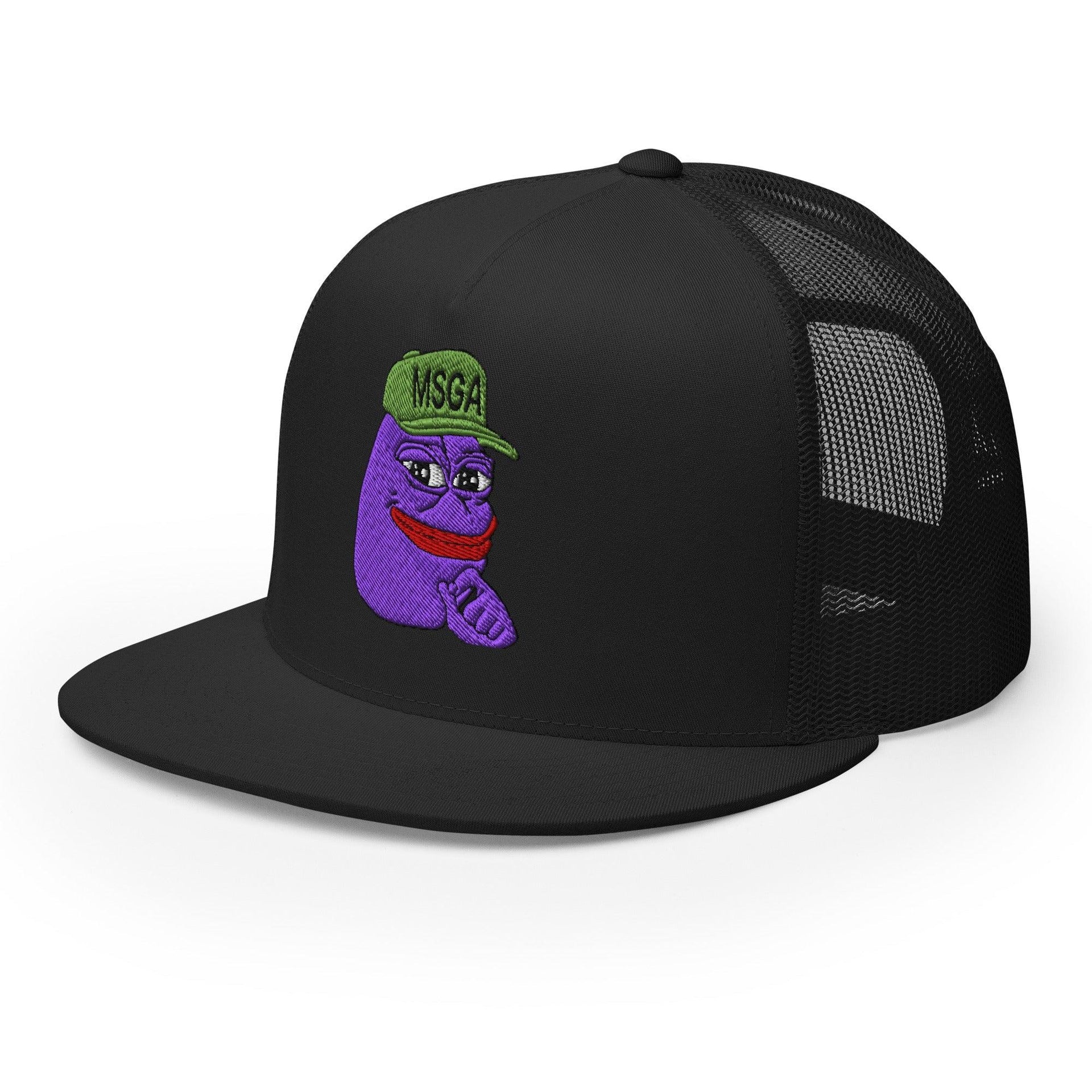 $PURPE Purple Pepe Embroidered Flat Bill Brim Mesh Trucker Hat Crypto Funny Snapback Hats Trucker Hats