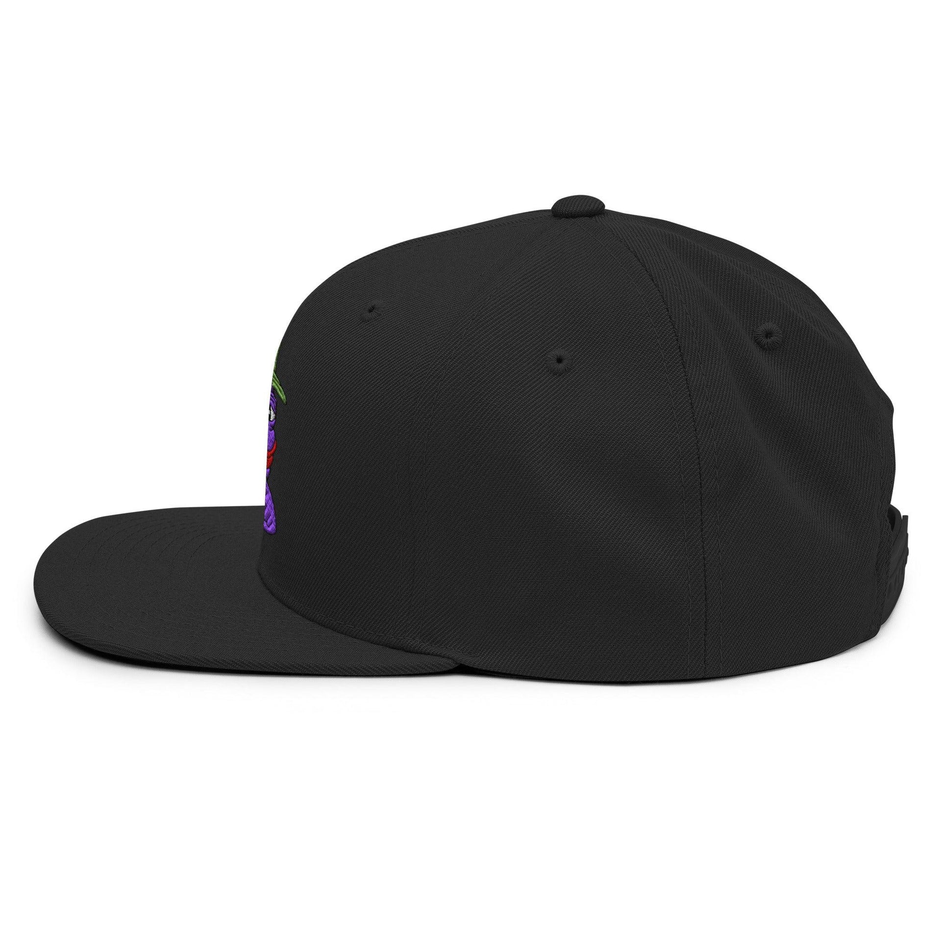 $PURPE Purple Pepe Embroidered Flat Brim Bill Snapback Hat Capital Crowns Crypto Funny Snapback Hats