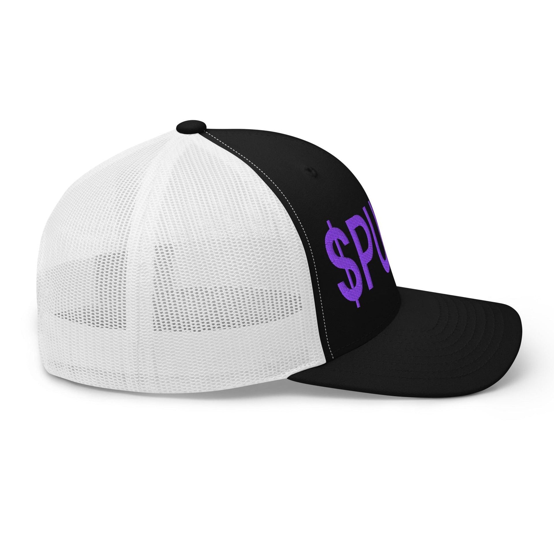 Purple Pepe $PURPE Embroidered Mesh Trucker Hat Capital Crowns Crypto Funny Trucker Hats