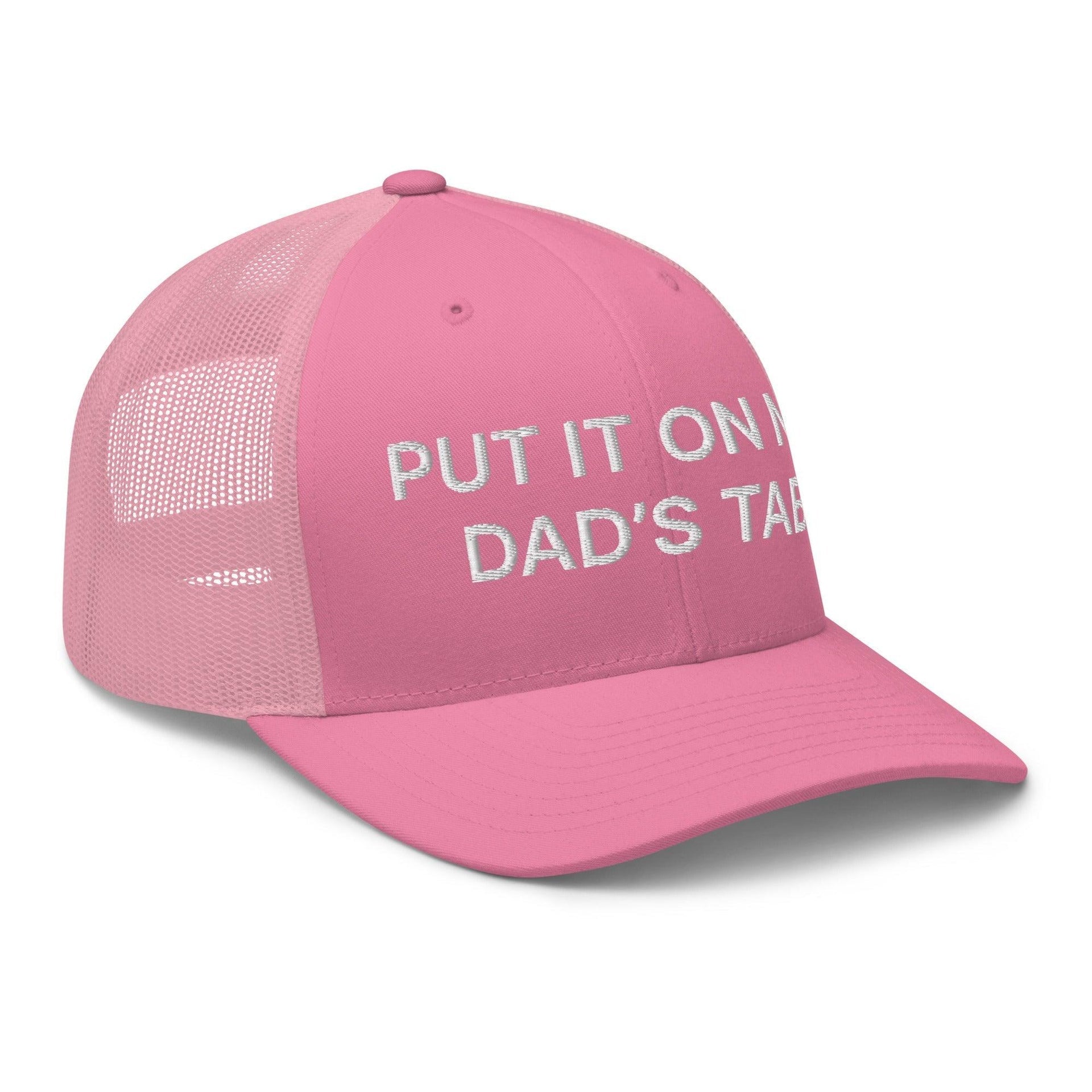 Put It on My Dad's Tab Embroidered Mesh Trucker Hat Capital Crowns Funny Trucker Hats