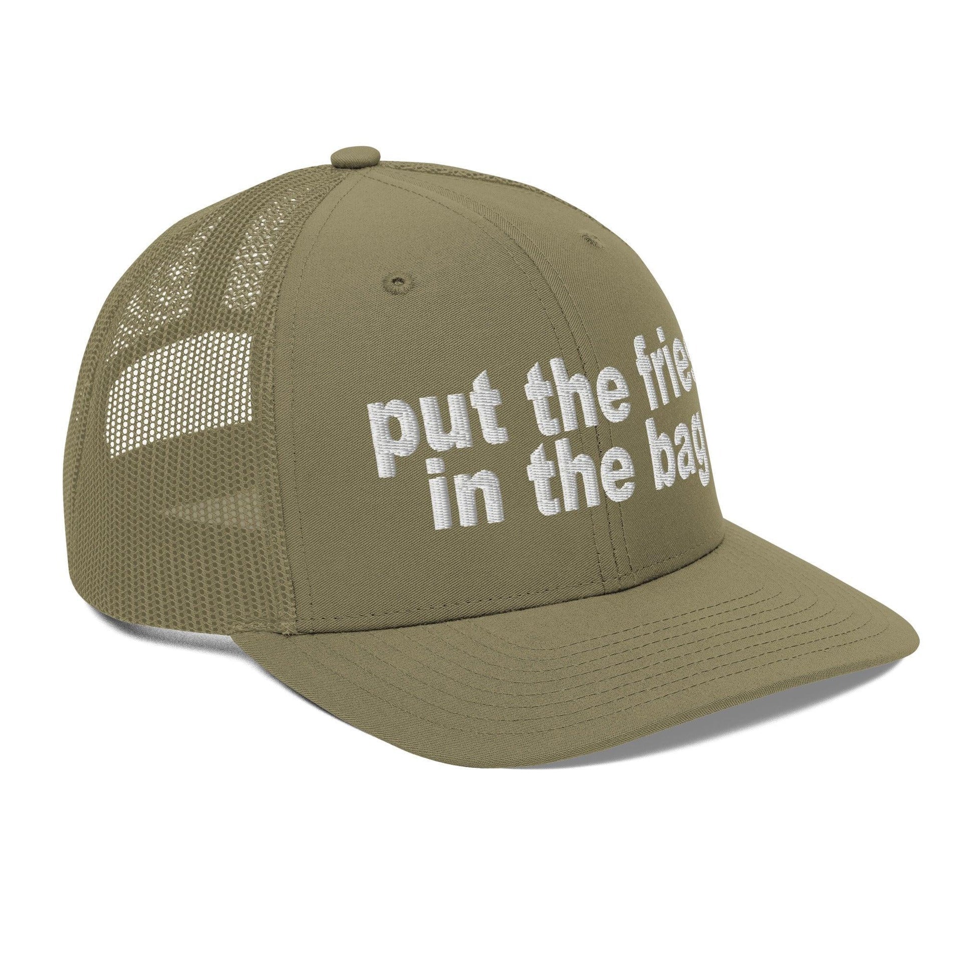Put the Fries in the Bag Embroidered Classic Mesh Trucker Hat Capital Crowns Funny Trucker Hats
