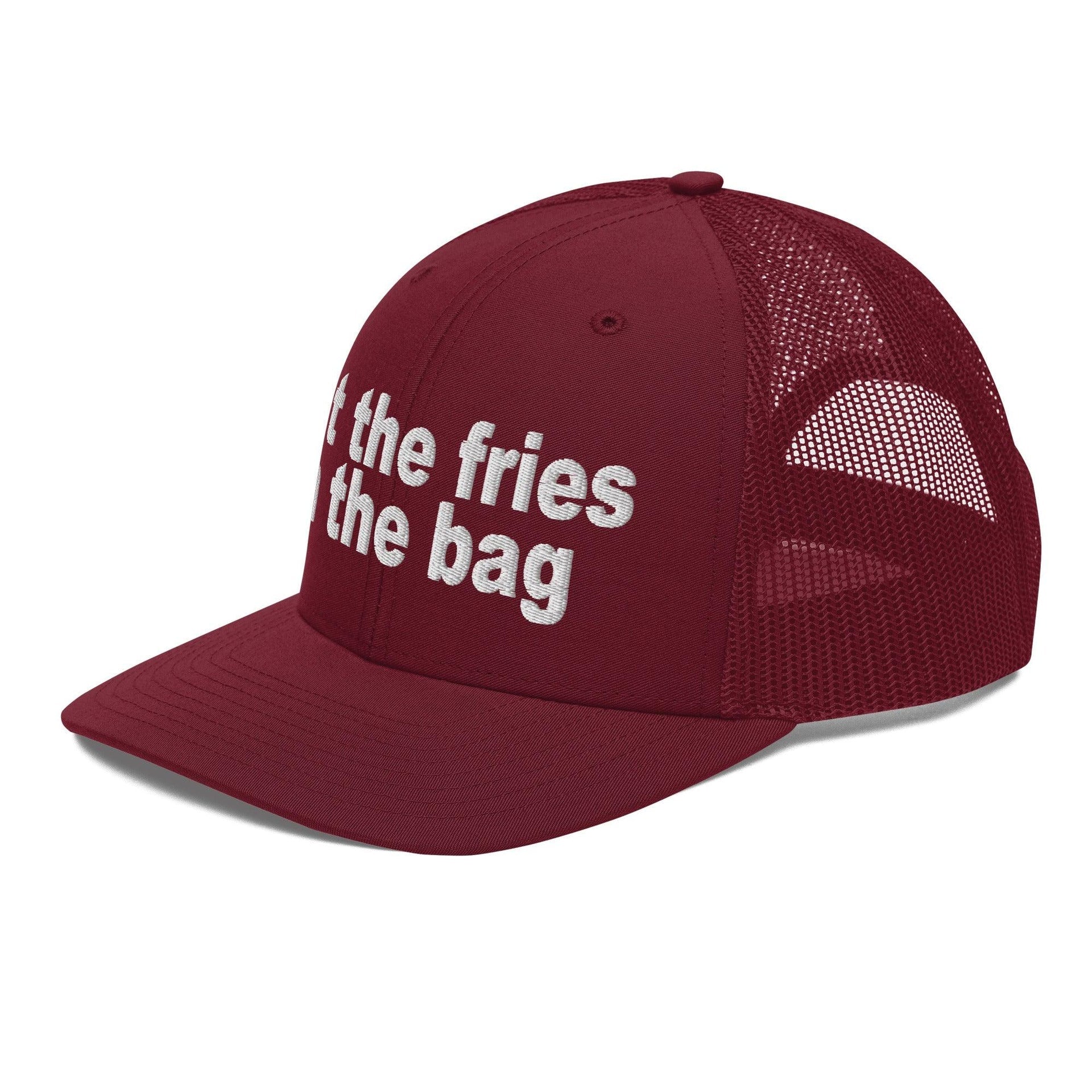 Put the Fries in the Bag Embroidered Classic Mesh Trucker Hat Capital Crowns Funny Trucker Hats