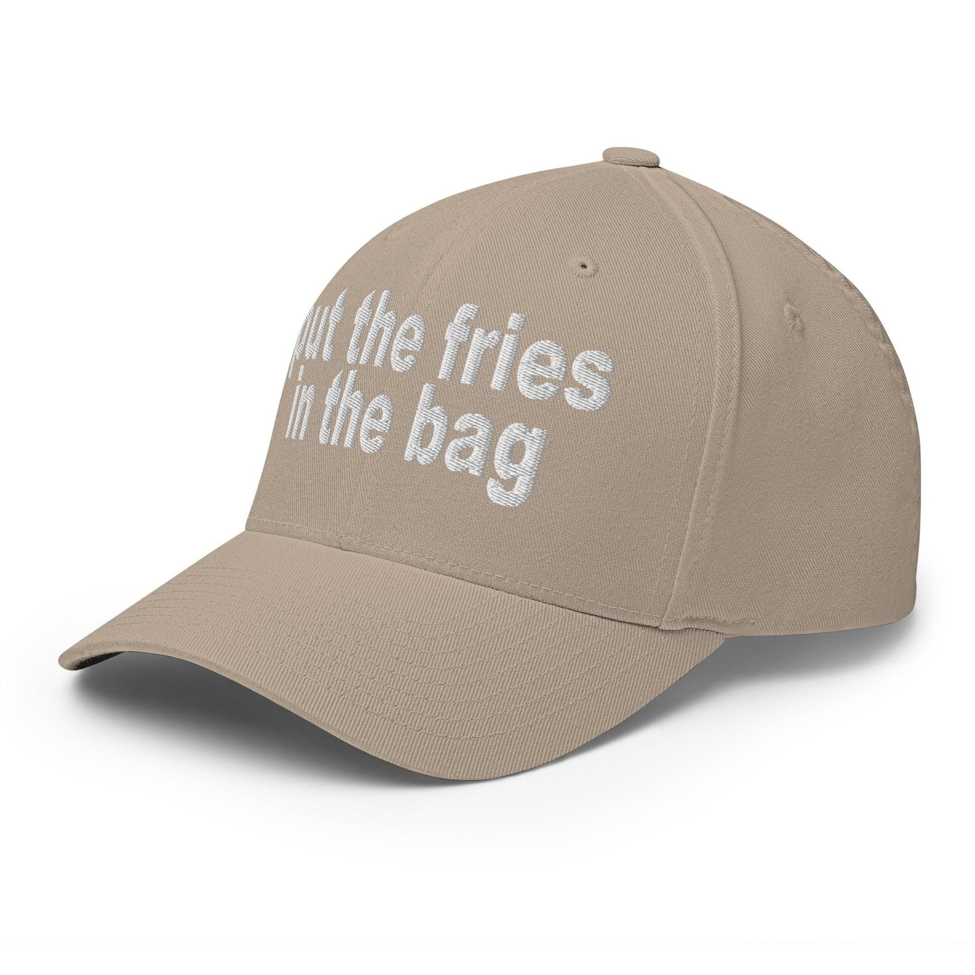 Put the Fries in the Bag Embroidered Stretch Fit Baseball Hat Capital Crowns Funny Stretch Fit