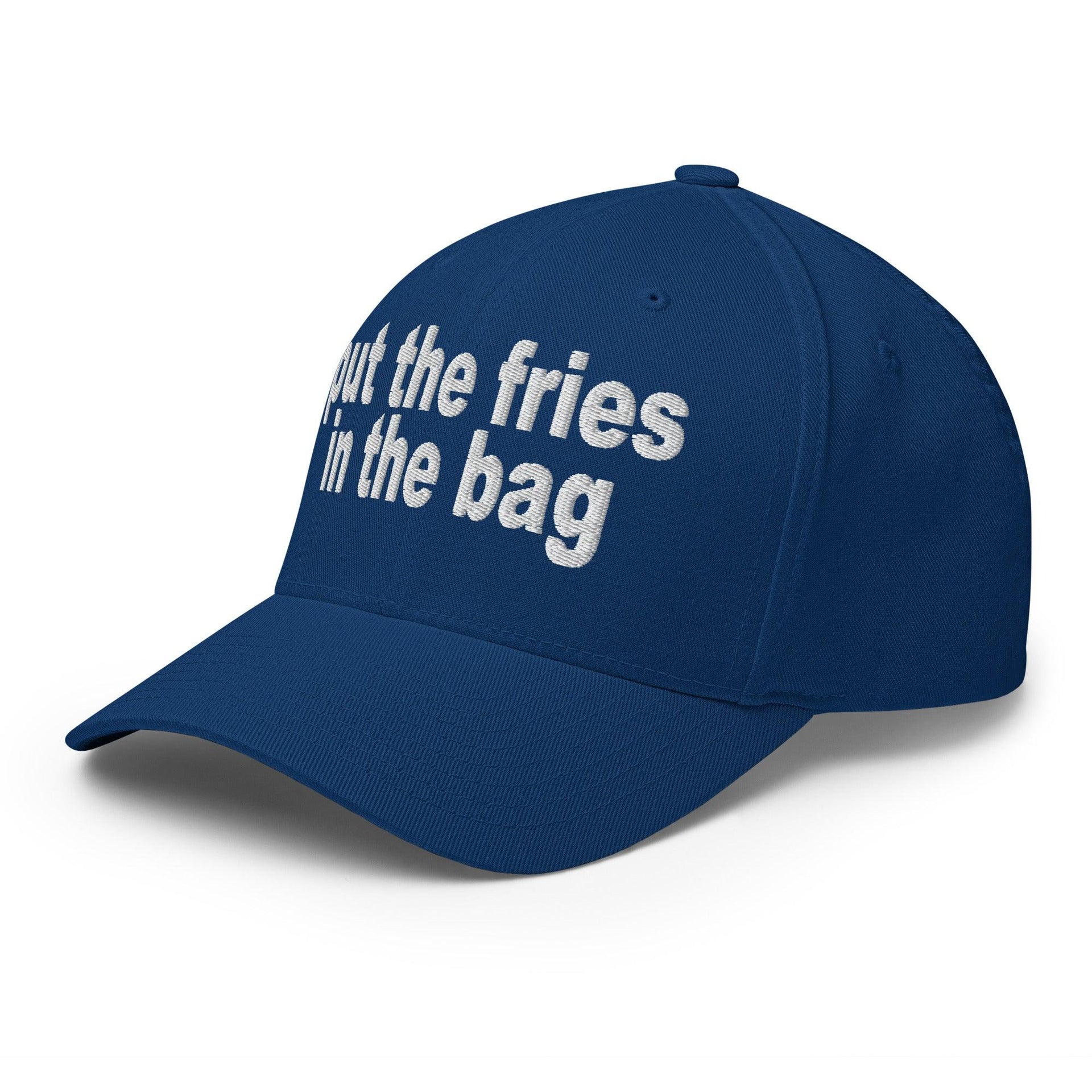 Put the Fries in the Bag Embroidered Stretch Fit Baseball Hat Capital Crowns Funny Stretch Fit