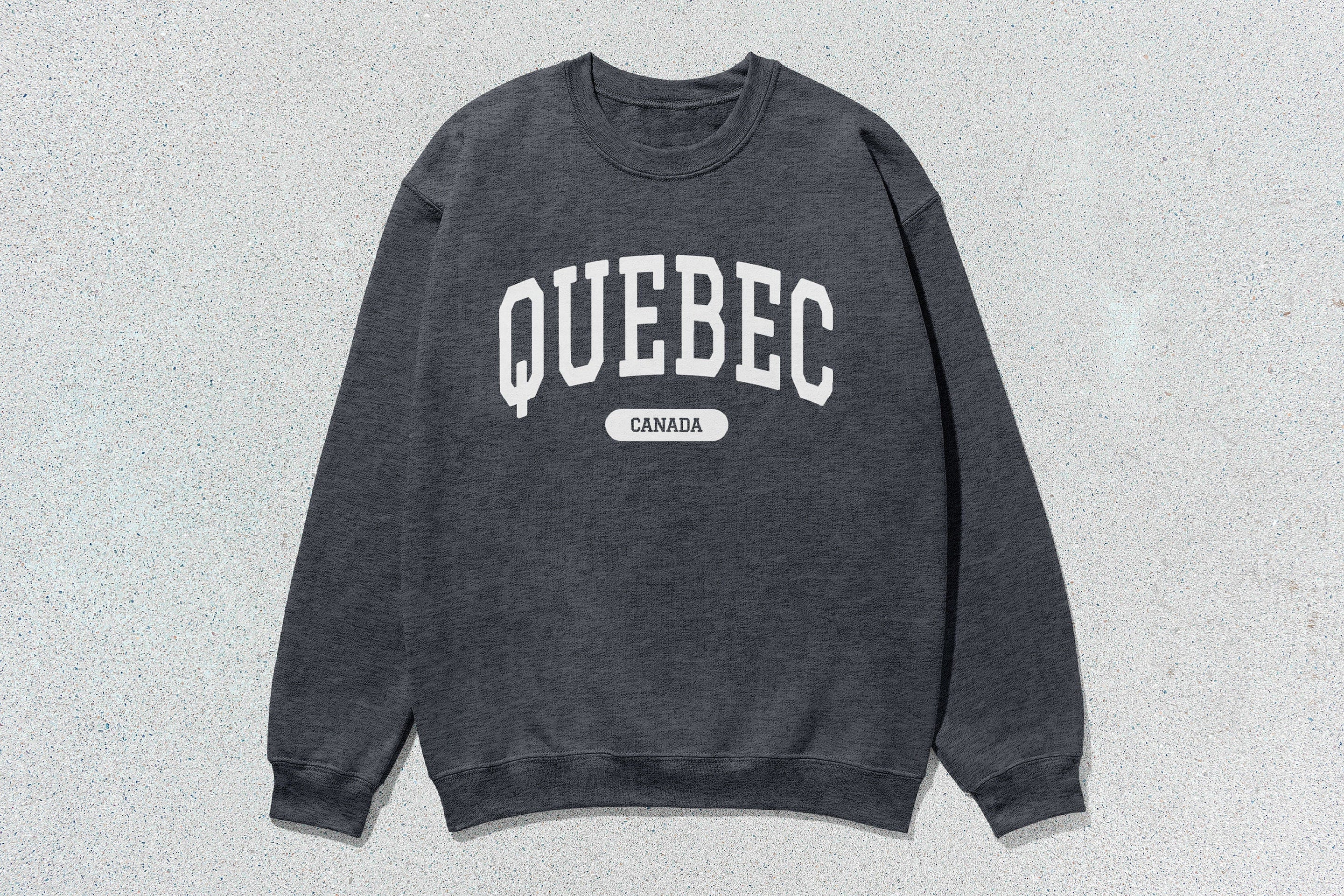 Quebec - Unisex Heavyweight Crewneck Sweatshirt Charcoal Heather Canada Cities crewnecks hoodies Quebec sweaters