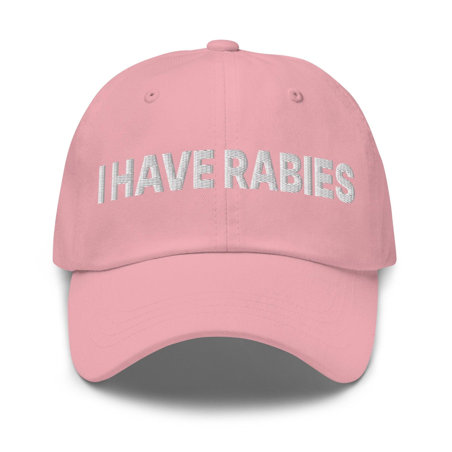I Have Rabies Embroidered Dad Hat Pink Capital Crowns Dad Hats Funny