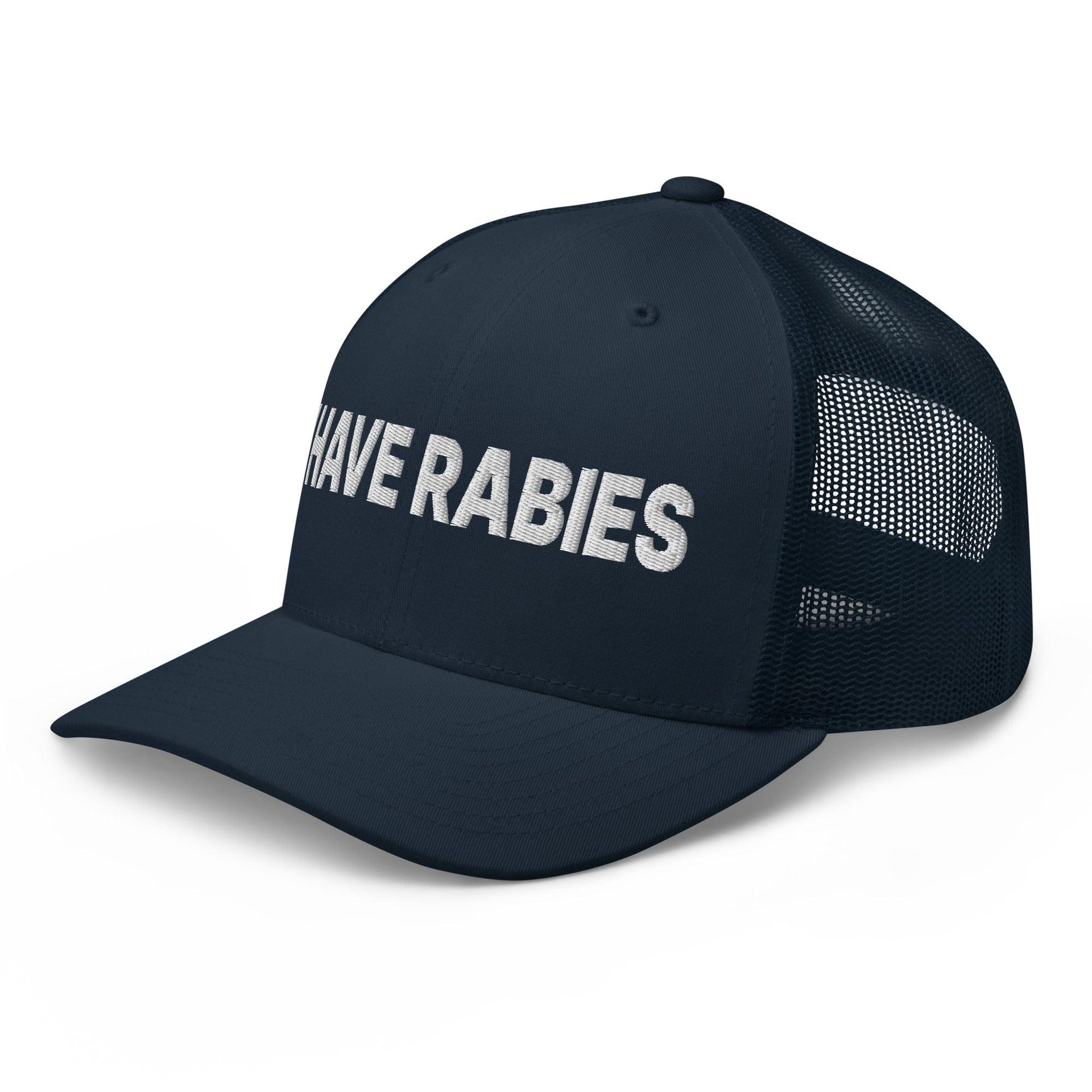 I Have Rabies Embroidered Mesh Trucker Hat Capital Crowns Funny Trucker Hats
