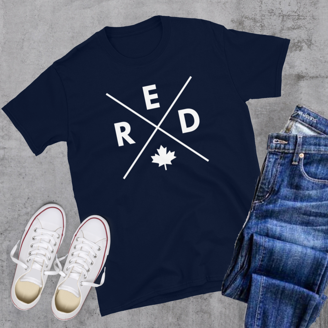 Red Deer X Tee Navy Alberta Canadian City Apparel