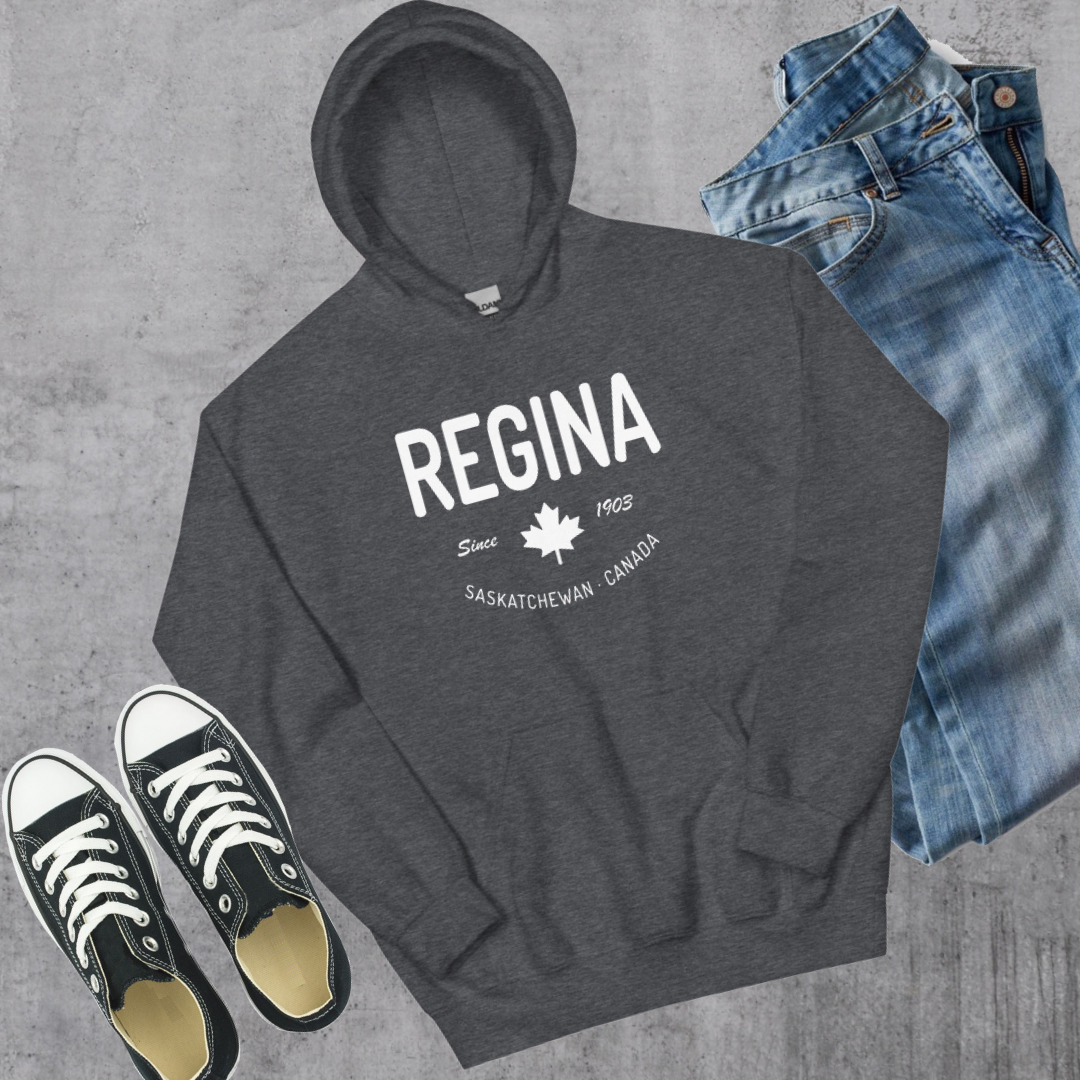 Regina Since 1903 Hoodie Dark Heather Canadian City Apparel