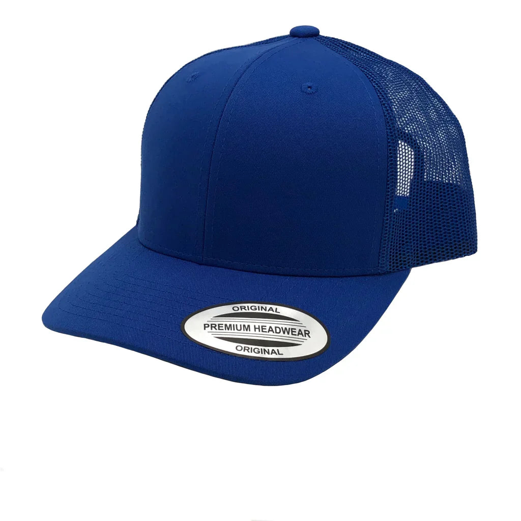 GNV-6606T - Premium Trucker Mesh Cap Royal Royal ONE SIZE 6 PANELS CAP COTTON / POLYESTER CURVE headwear MESH mid profile nissi caps SNAPBACK STRUCTURED TRUCKER MESH UNISEX