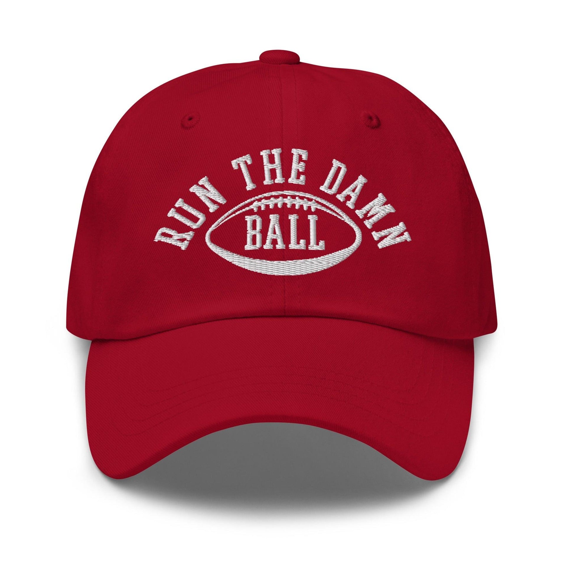 Run The Damn Ball Embroidered Dad Hat Cranberry Capital Crowns Dad Hats Football