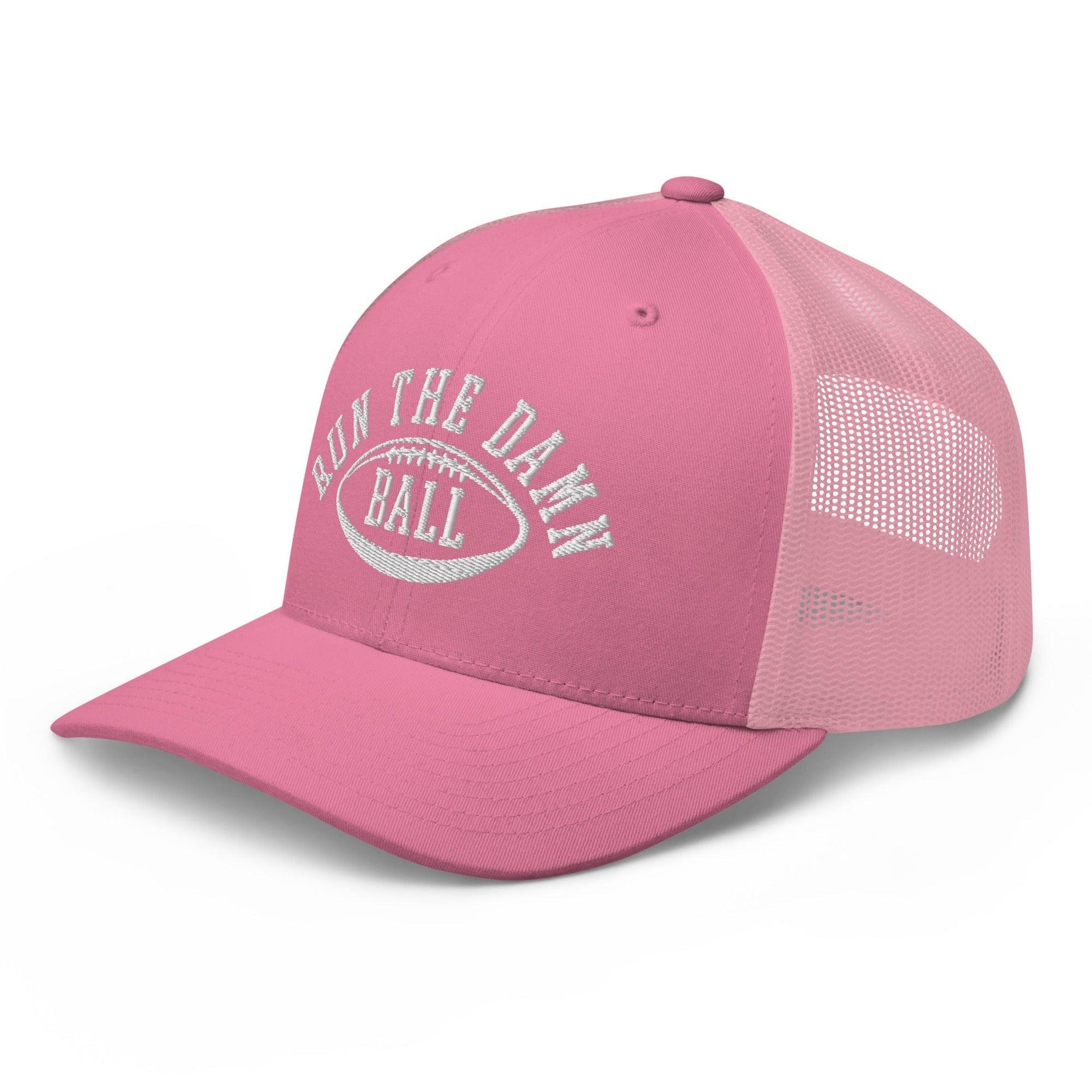 Run The Damn Ball Embroidered Mesh Trucker Hat Capital Crowns Football Trucker Hats