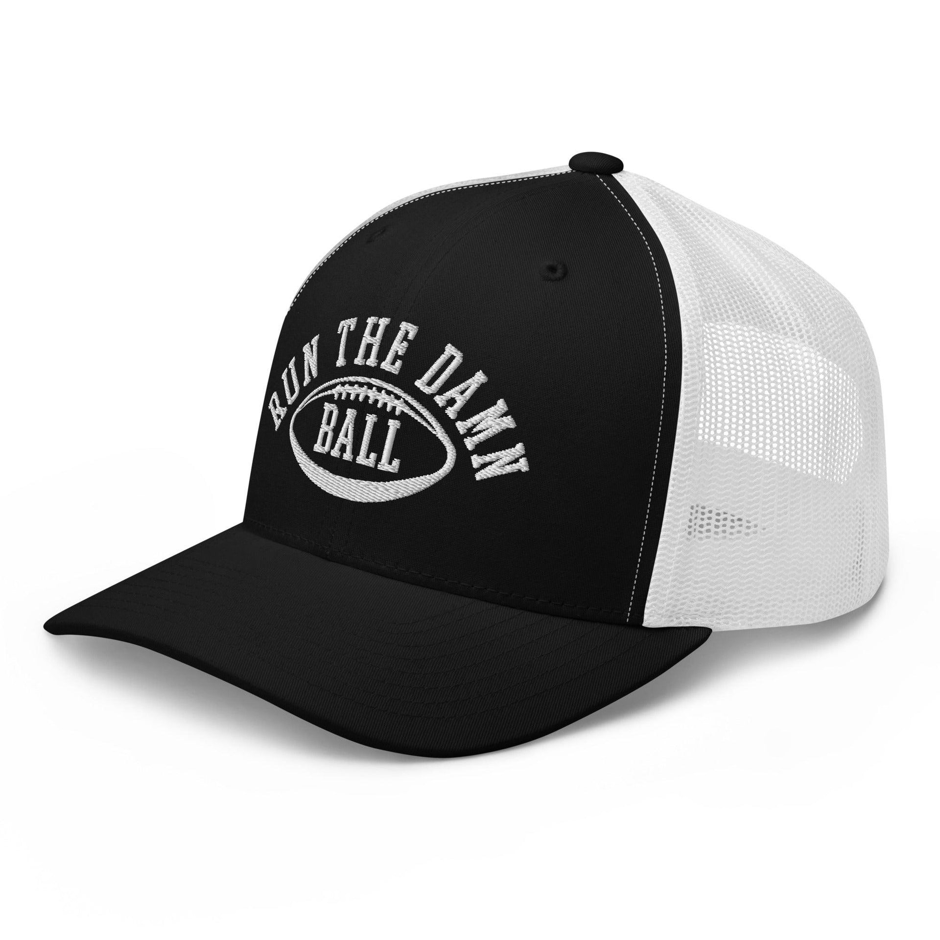 Run The Damn Ball Embroidered Mesh Trucker Hat Capital Crowns Football Trucker Hats
