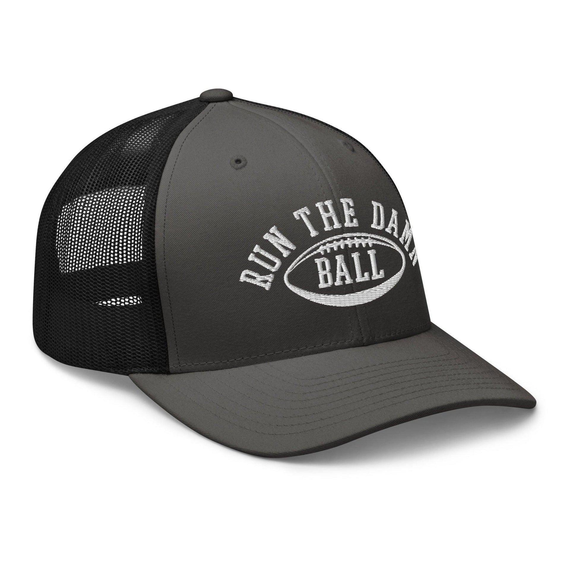 Run The Damn Ball Embroidered Mesh Trucker Hat Capital Crowns Football Trucker Hats