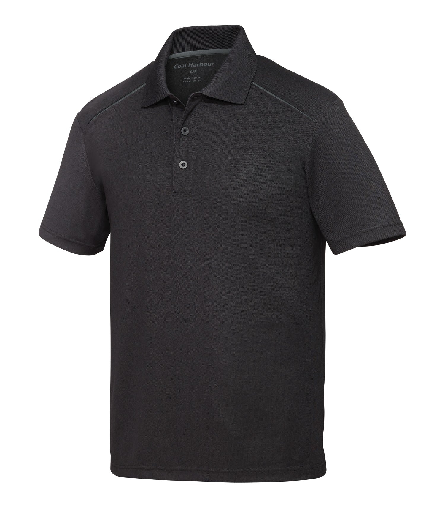 CoalHarbour - COAL HARBOUR® SNAG RESISTANT CONTRAST INSET POLO. - S4002 Black Coal Grey CoalHarbour S4002