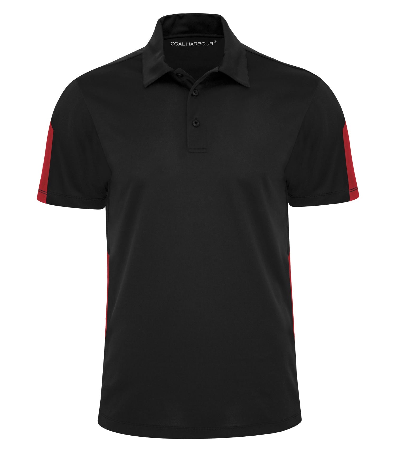 CoalHarbour - DISCONTINUED COAL HARBOUR® EVERYDAY COLOUR SLICE POLO. - S4024 Black Red CoalHarbour S4024