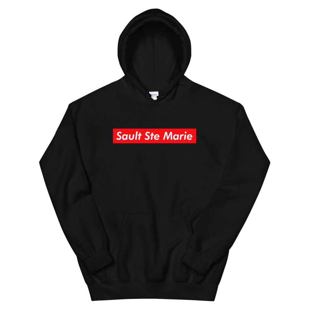 Sault Ste Marie Supreme'd Hoodie Black Canadian City Apparel