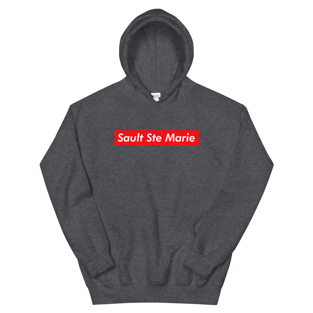 Sault Ste Marie Supreme'd Hoodie Dark Heather Canadian City Apparel