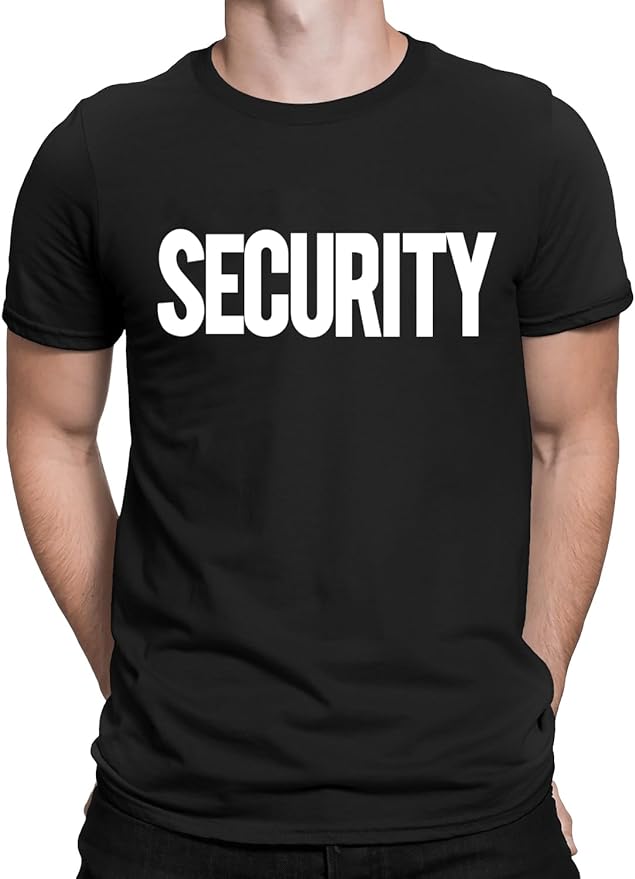 Security T-Shirt – Front & Back Print Staff Event Uniform Black security