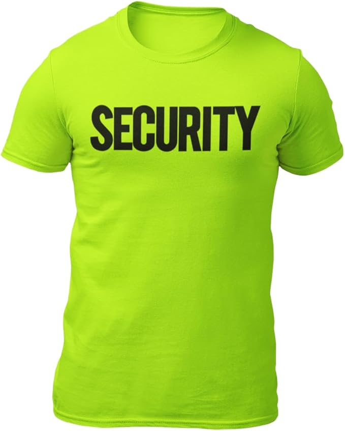 Security T-Shirt – Front & Back Print Staff Event Uniform Green security