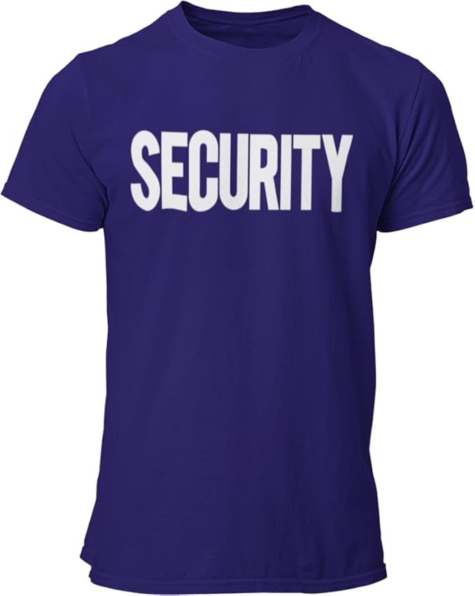 Security T-Shirt – Front & Back Print Staff Event Uniform Navy security