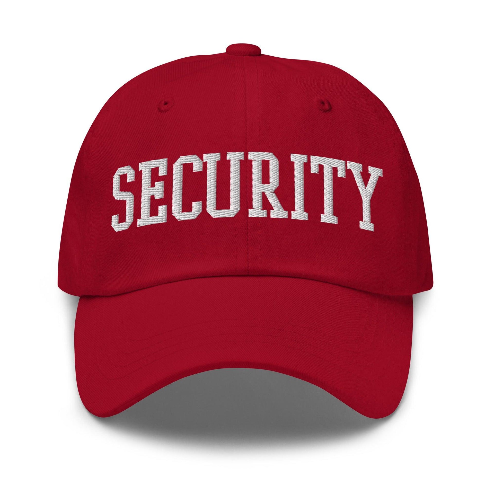 Security Uniform Work Block Embroidered Dad Hat Cranberry Capital Crowns Dad Hats Security Work