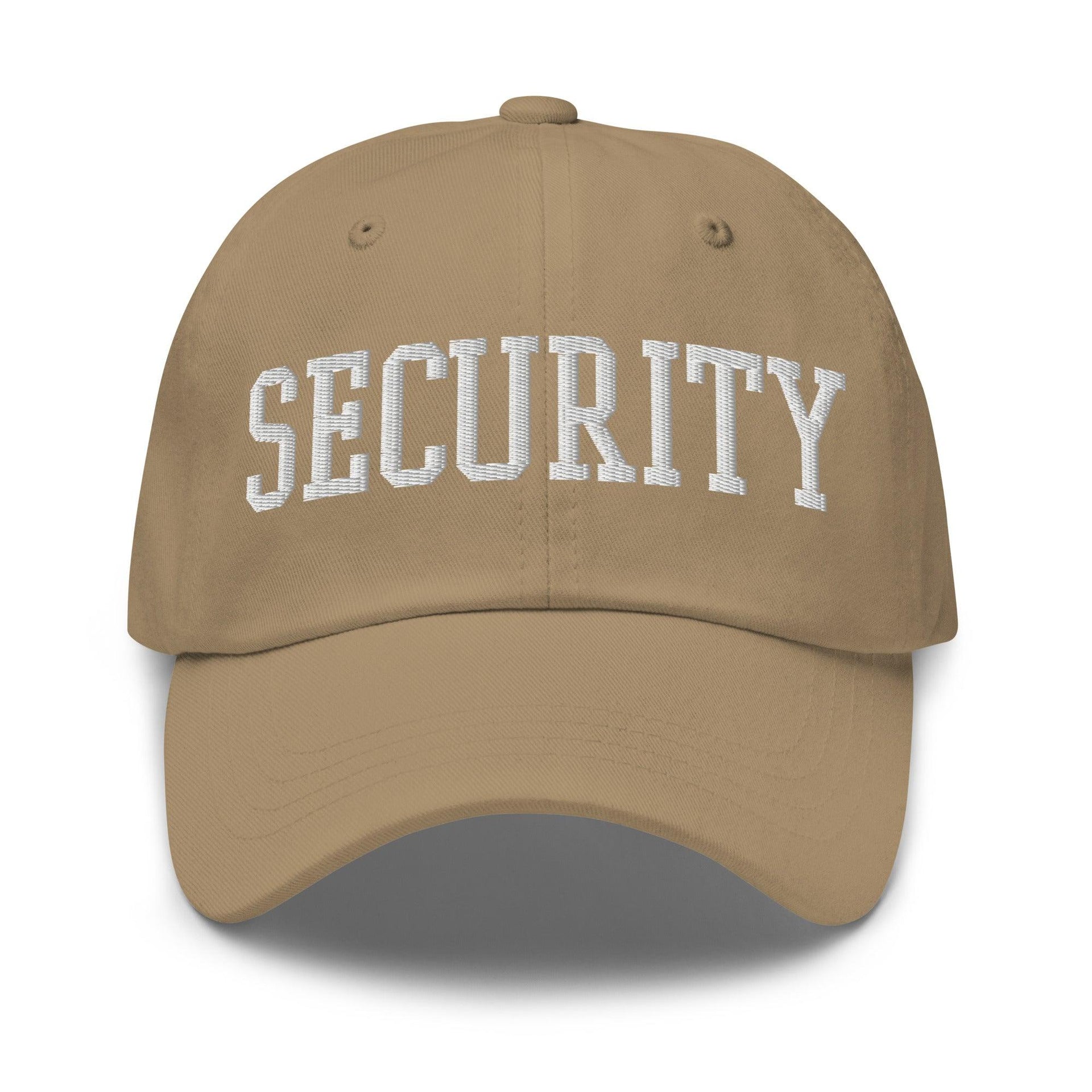 Security Uniform Work Block Embroidered Dad Hat Khaki Capital Crowns Dad Hats Security Work