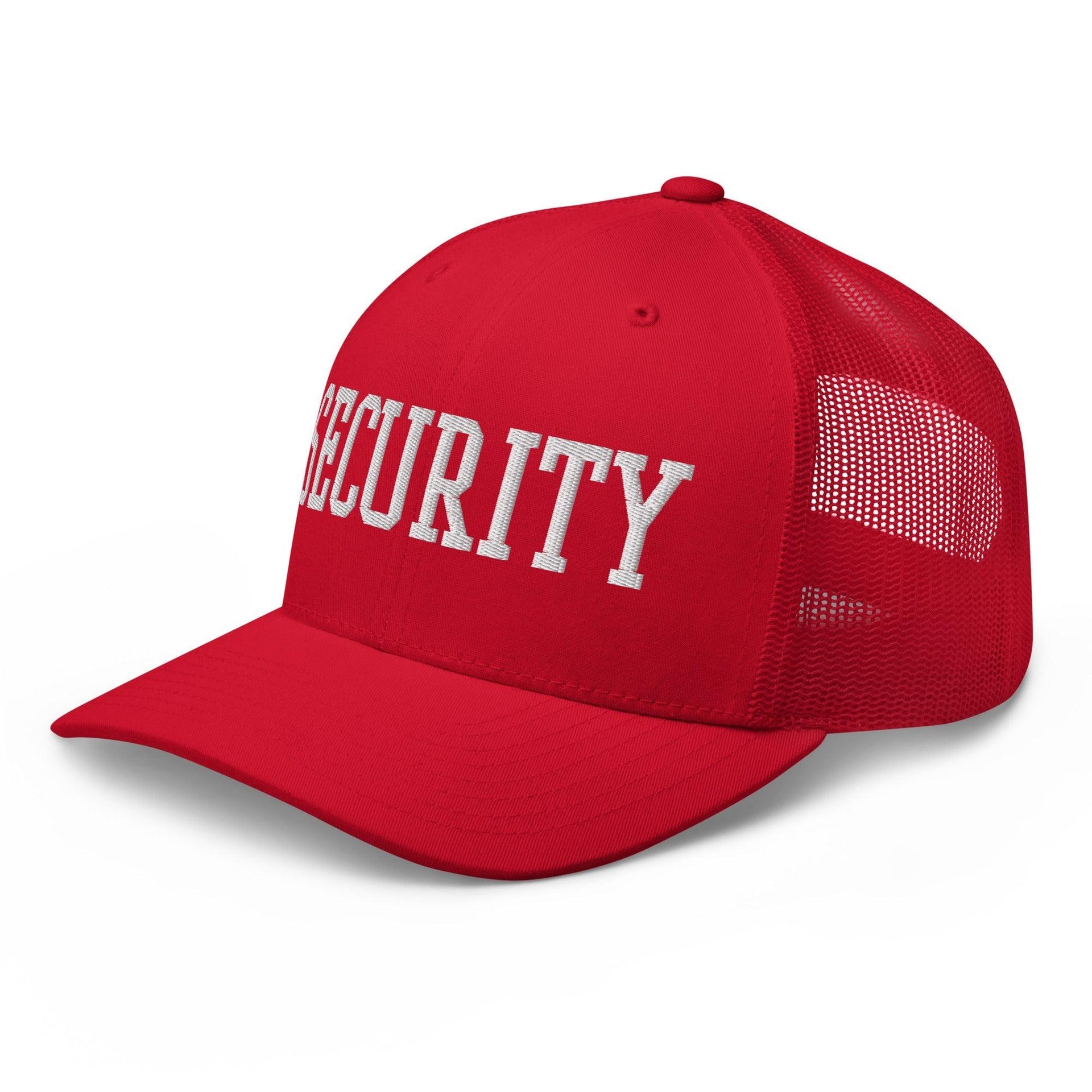 Security Uniform Work Block Embroidered Mesh Trucker Hat Capital Crowns Security Trucker Hats Work