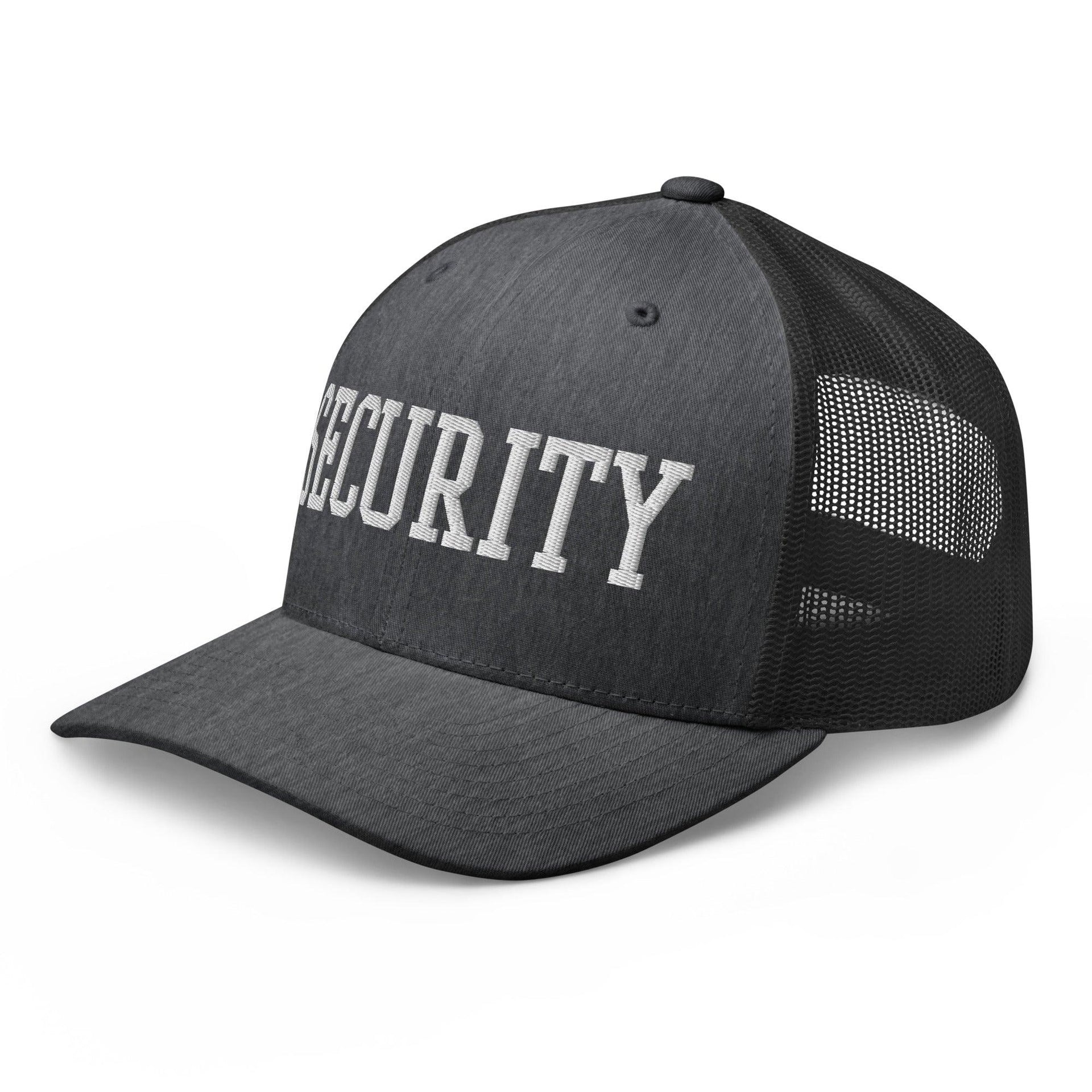 Security Uniform Work Block Embroidered Mesh Trucker Hat Capital Crowns Security Trucker Hats Work