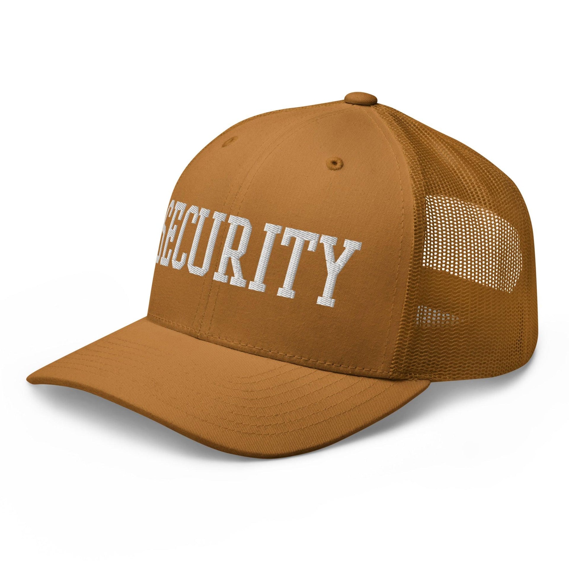 Security Uniform Work Block Embroidered Mesh Trucker Hat Capital Crowns Security Trucker Hats Work