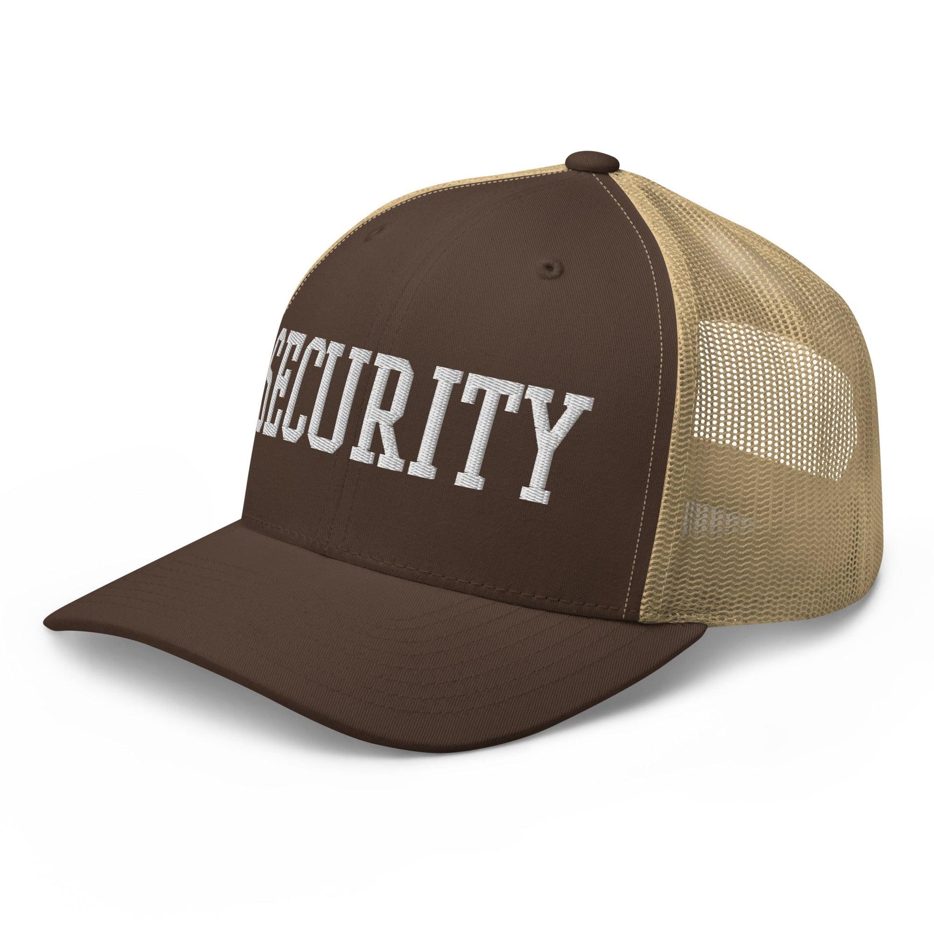 Security Uniform Work Block Embroidered Mesh Trucker Hat Capital Crowns Security Trucker Hats Work