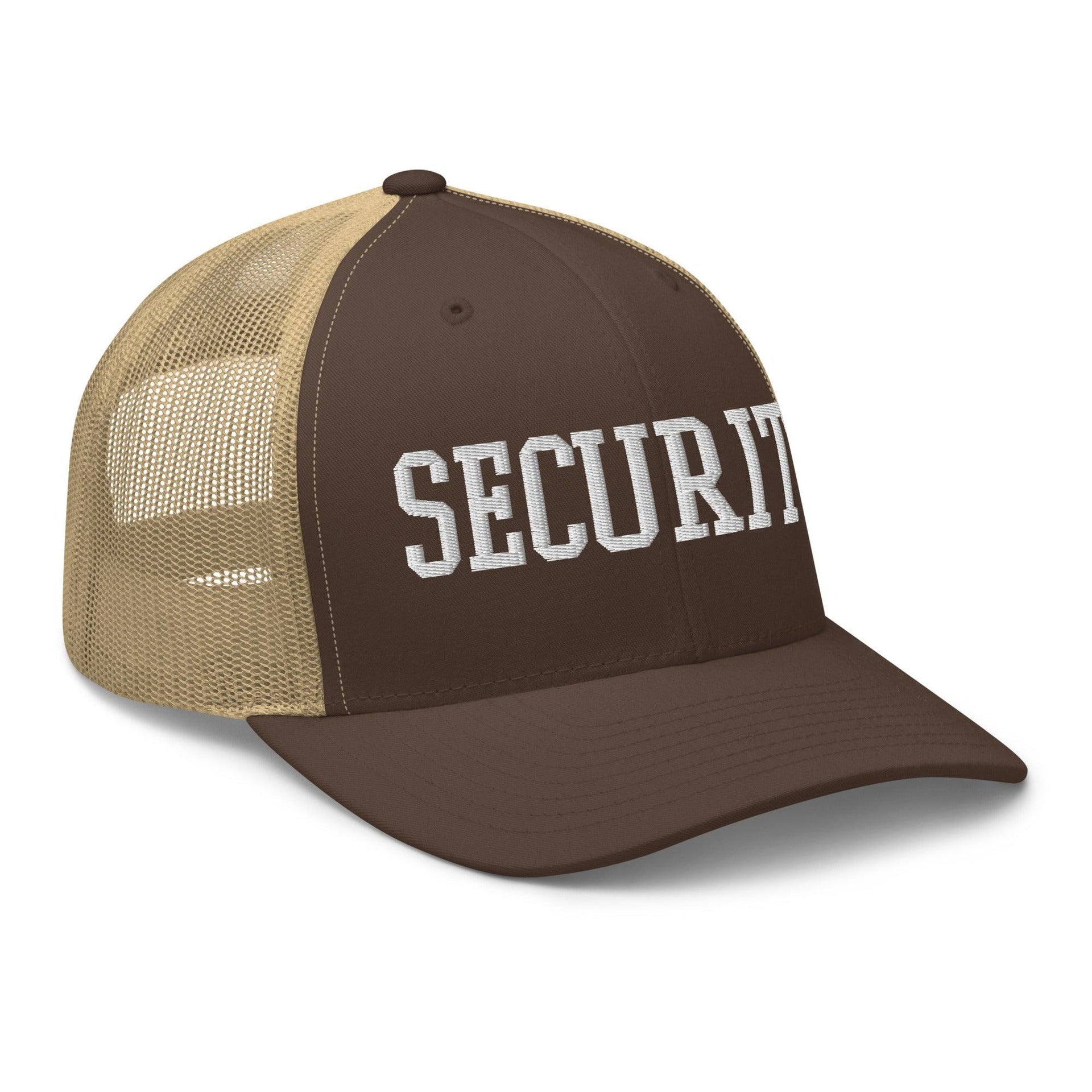 Security Uniform Work Block Embroidered Mesh Trucker Hat Capital Crowns Security Trucker Hats Work
