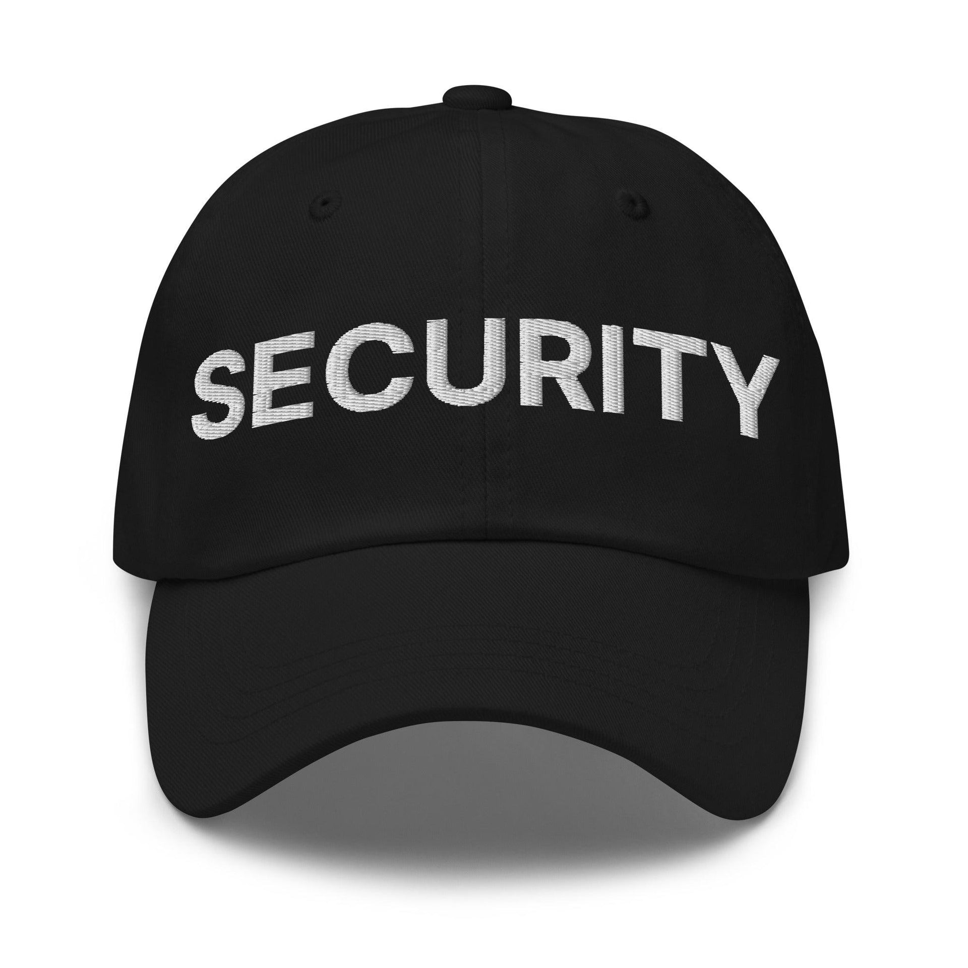 Security Uniform Work Embroidered Dad Hat Black Capital Crowns Dad Hats Security Work