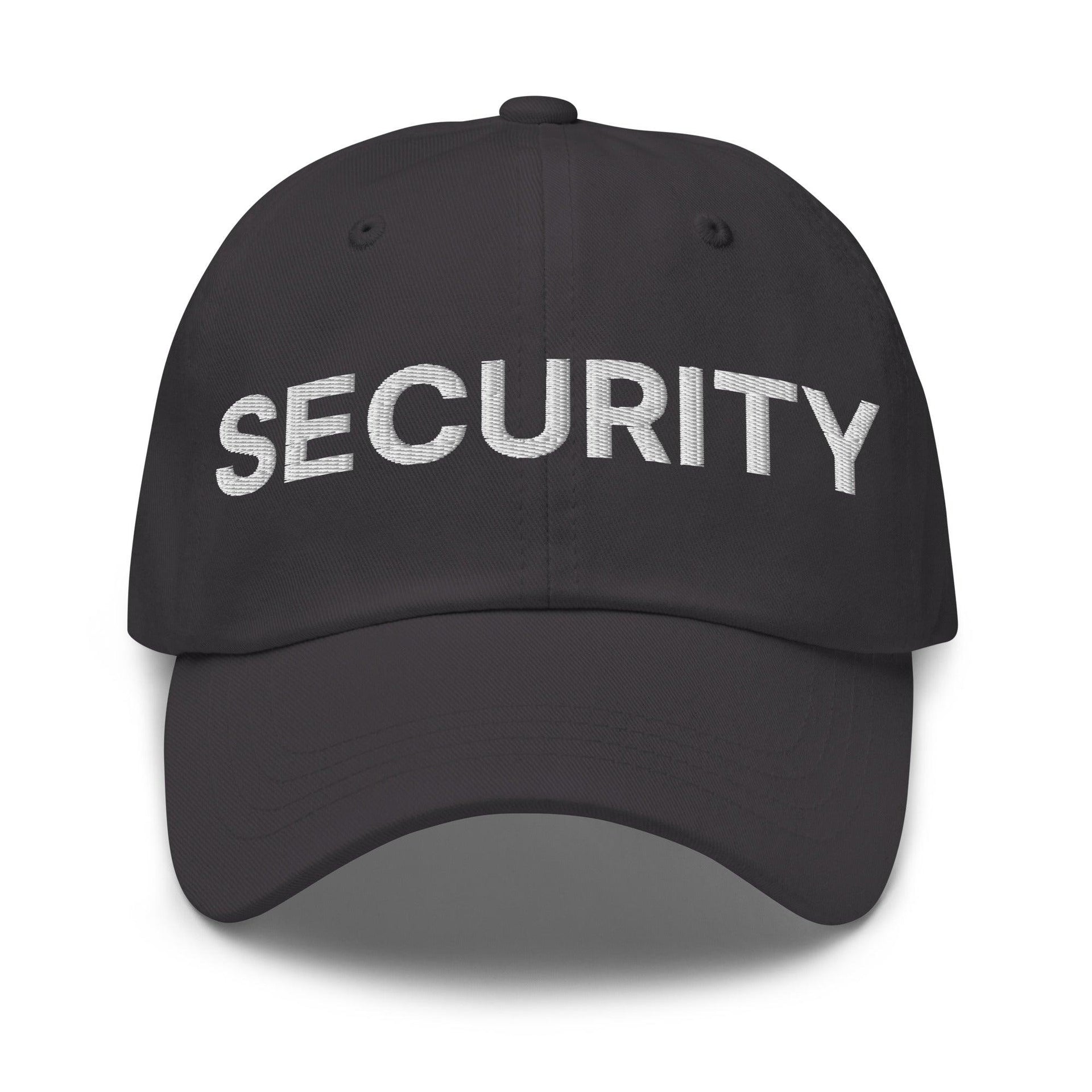Security Uniform Work Embroidered Dad Hat Dark Grey Capital Crowns Dad Hats Security Work