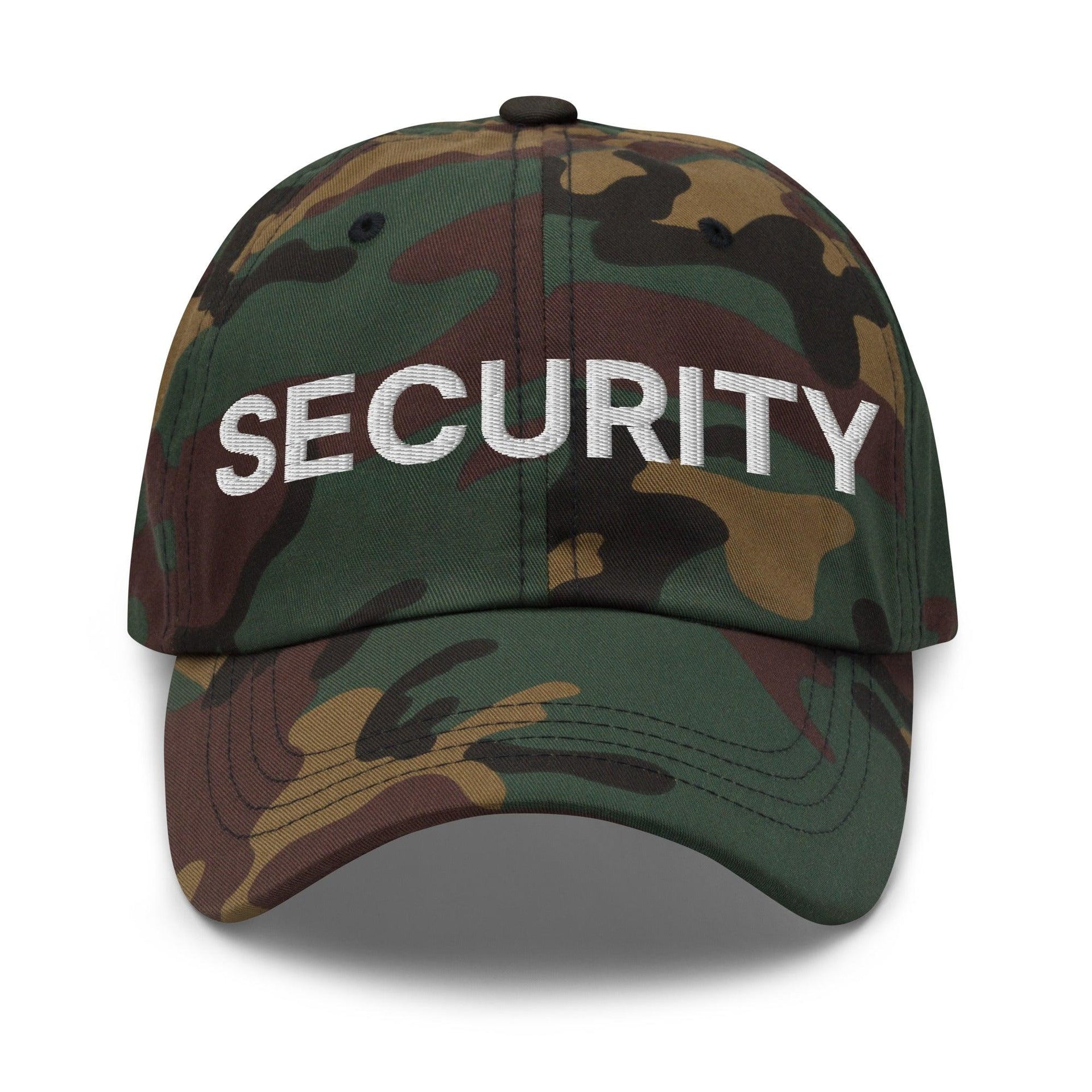 Security Uniform Work Embroidered Dad Hat Green Camo Capital Crowns Dad Hats Security Work