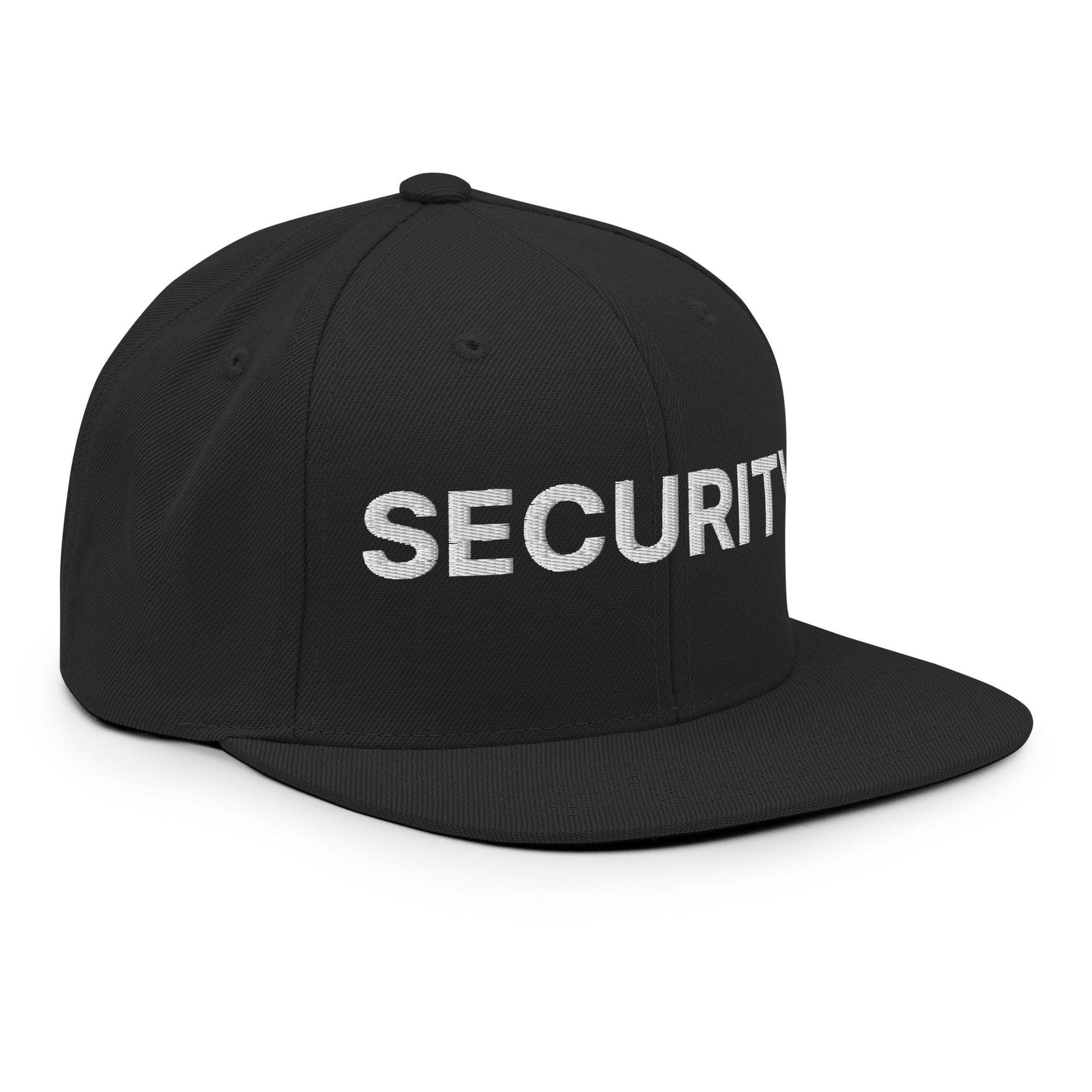 Security Uniform Work Embroidered Flat Bill Brim Snapback Hat Capital Crowns Security Snapback Hats Work
