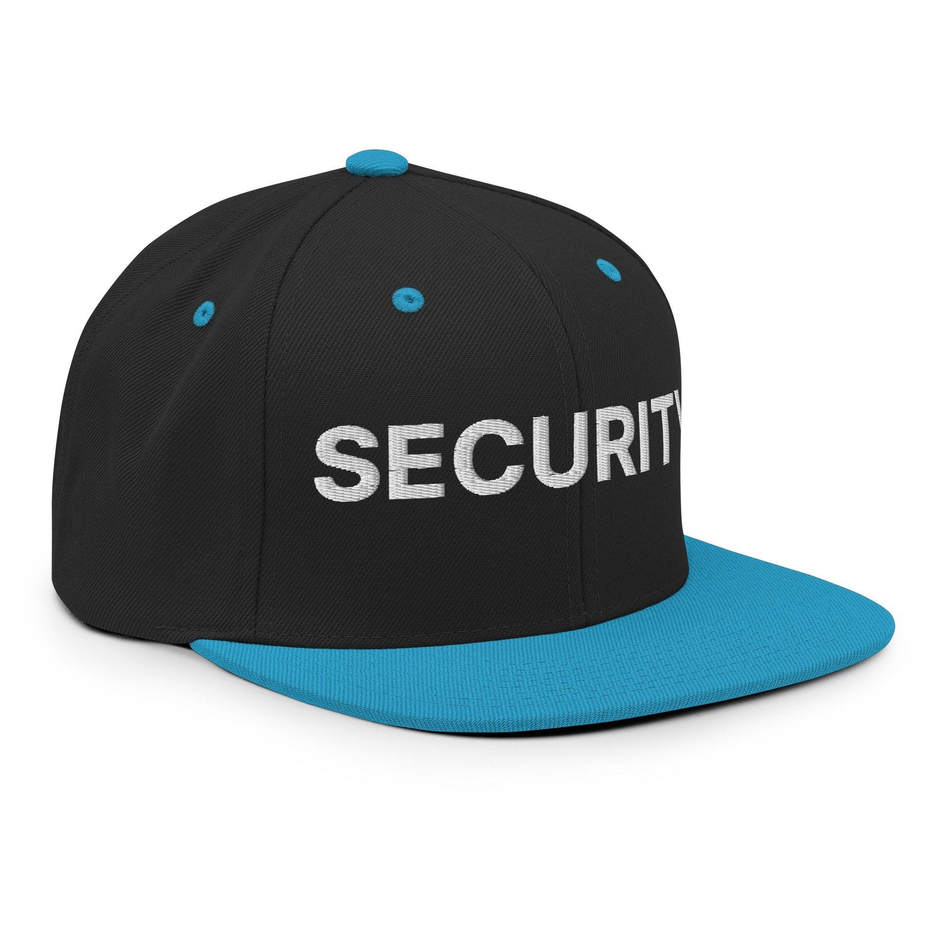 Security Uniform Work Embroidered Flat Bill Brim Snapback Hat Capital Crowns Security Snapback Hats Work