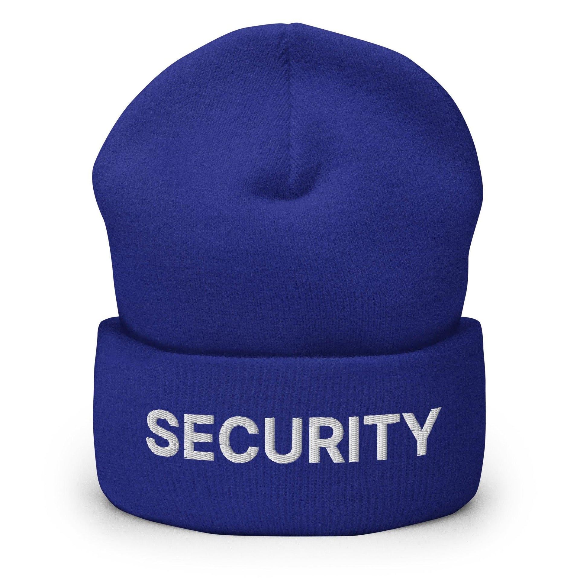 Security Uniform Work Embroidered Knit Cuffed Beanie Royal Beanies Capital Crowns Security Work