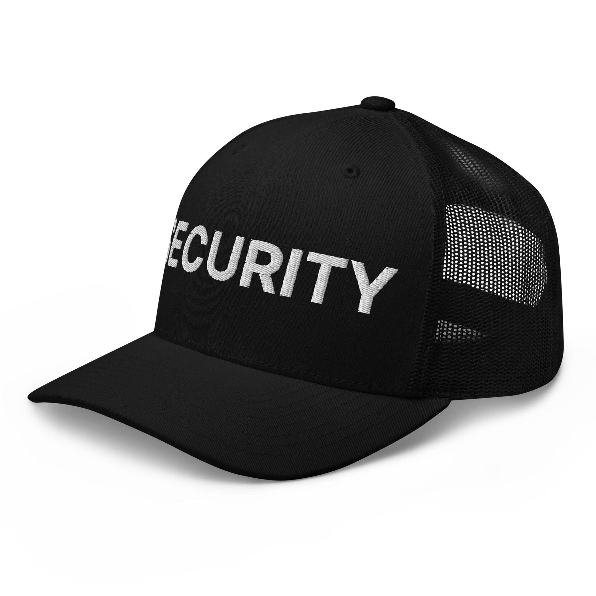 Security Uniform Work Embroidered Mesh Trucker Hat Capital Crowns Security Trucker Hats Work
