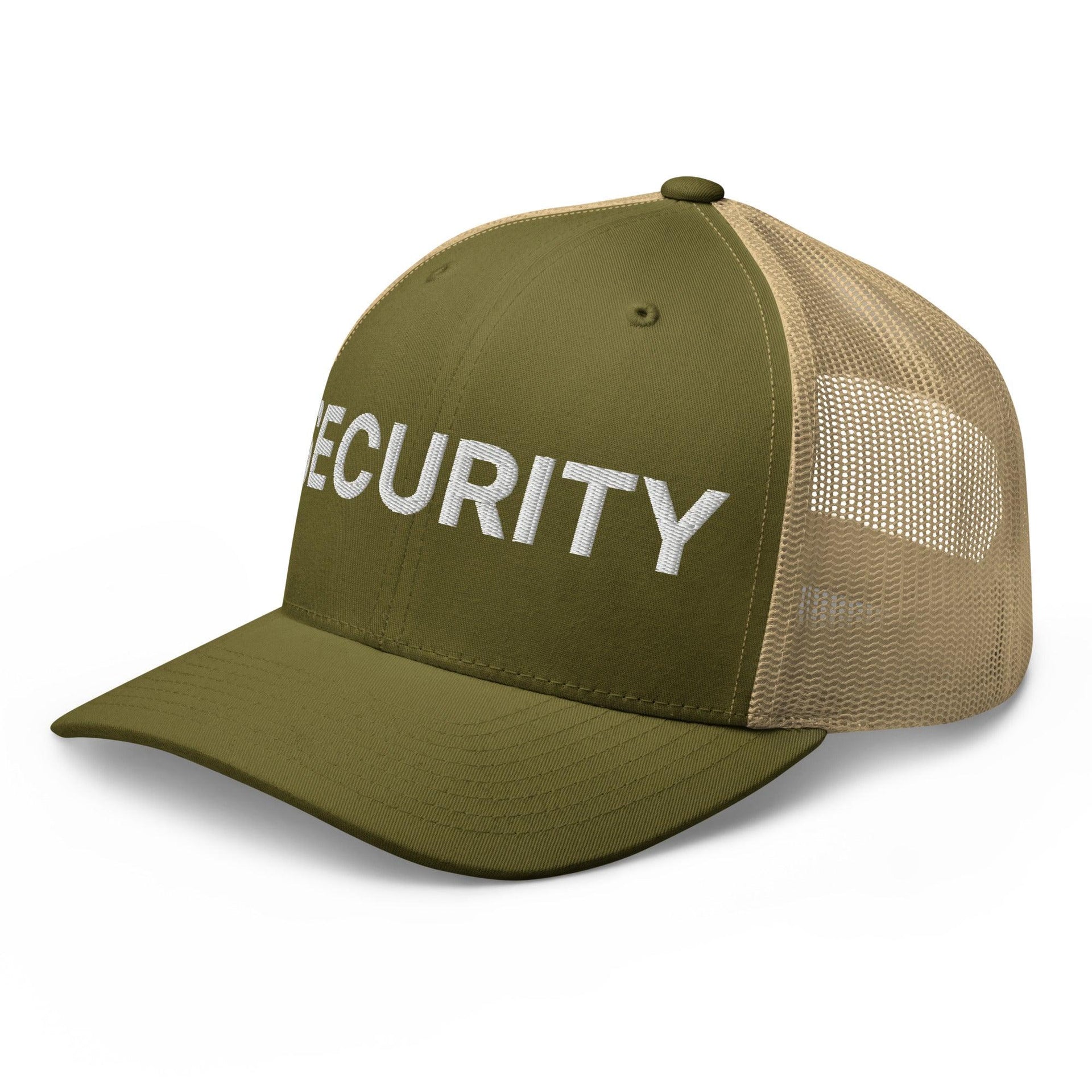 Security Uniform Work Embroidered Mesh Trucker Hat Capital Crowns Security Trucker Hats Work