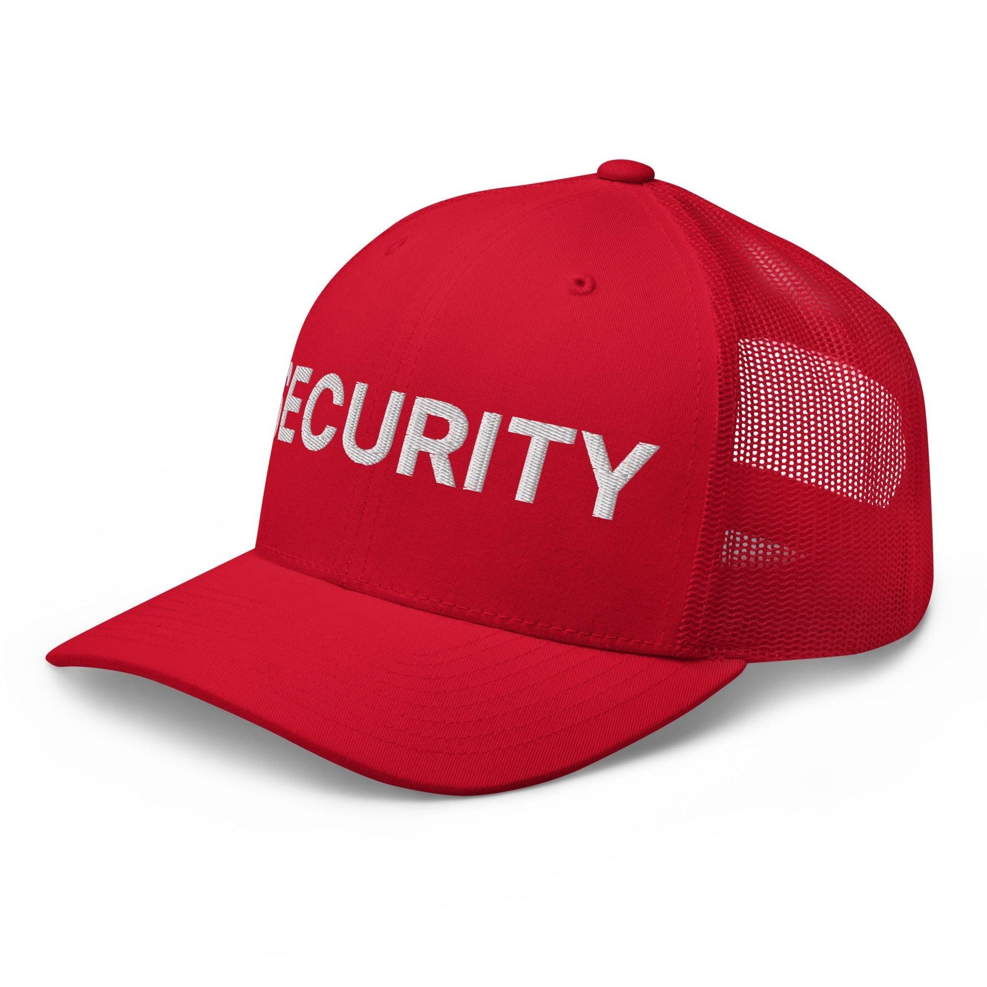 Security Uniform Work Embroidered Mesh Trucker Hat Capital Crowns Security Trucker Hats Work